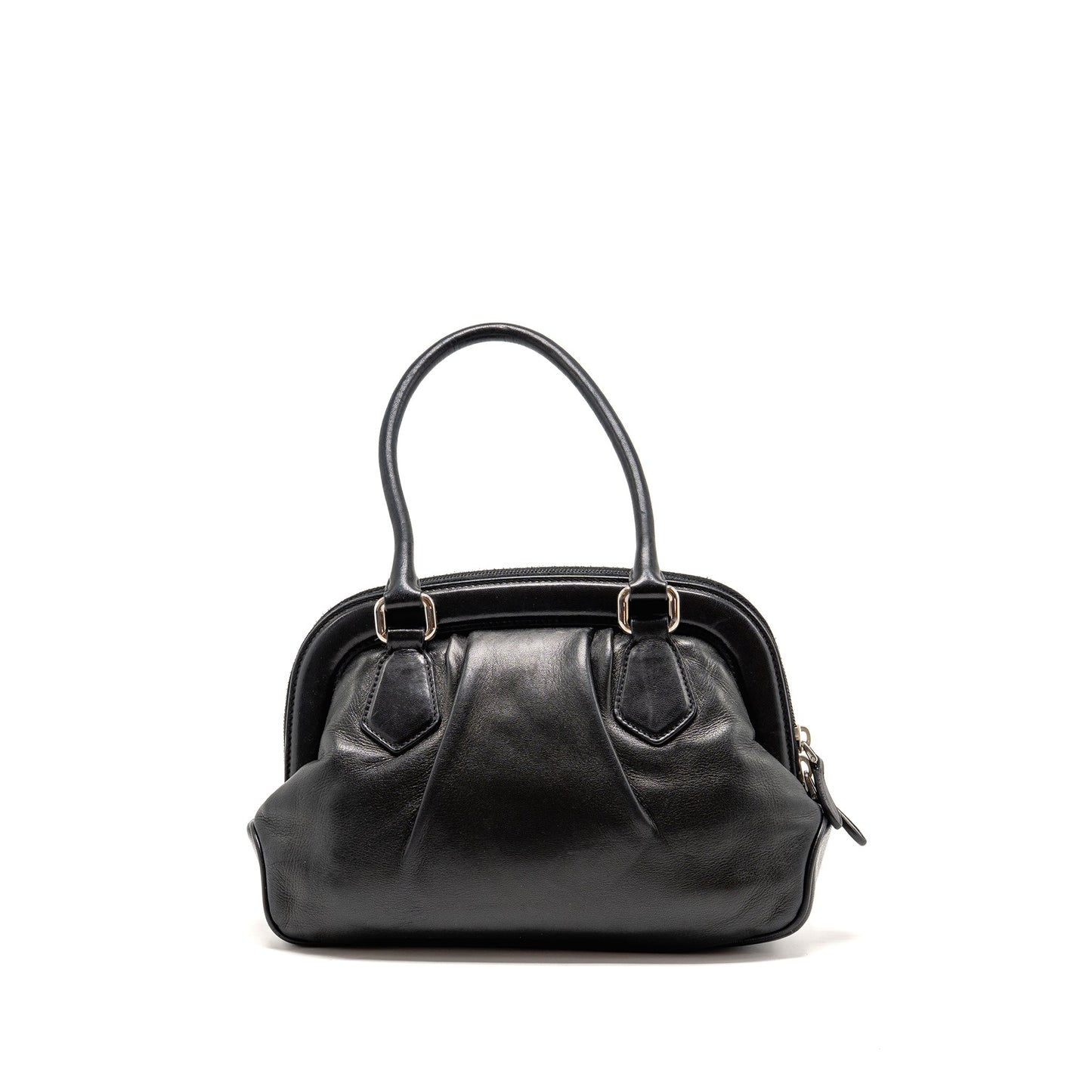 Prada top handle Dangle Purse leather black