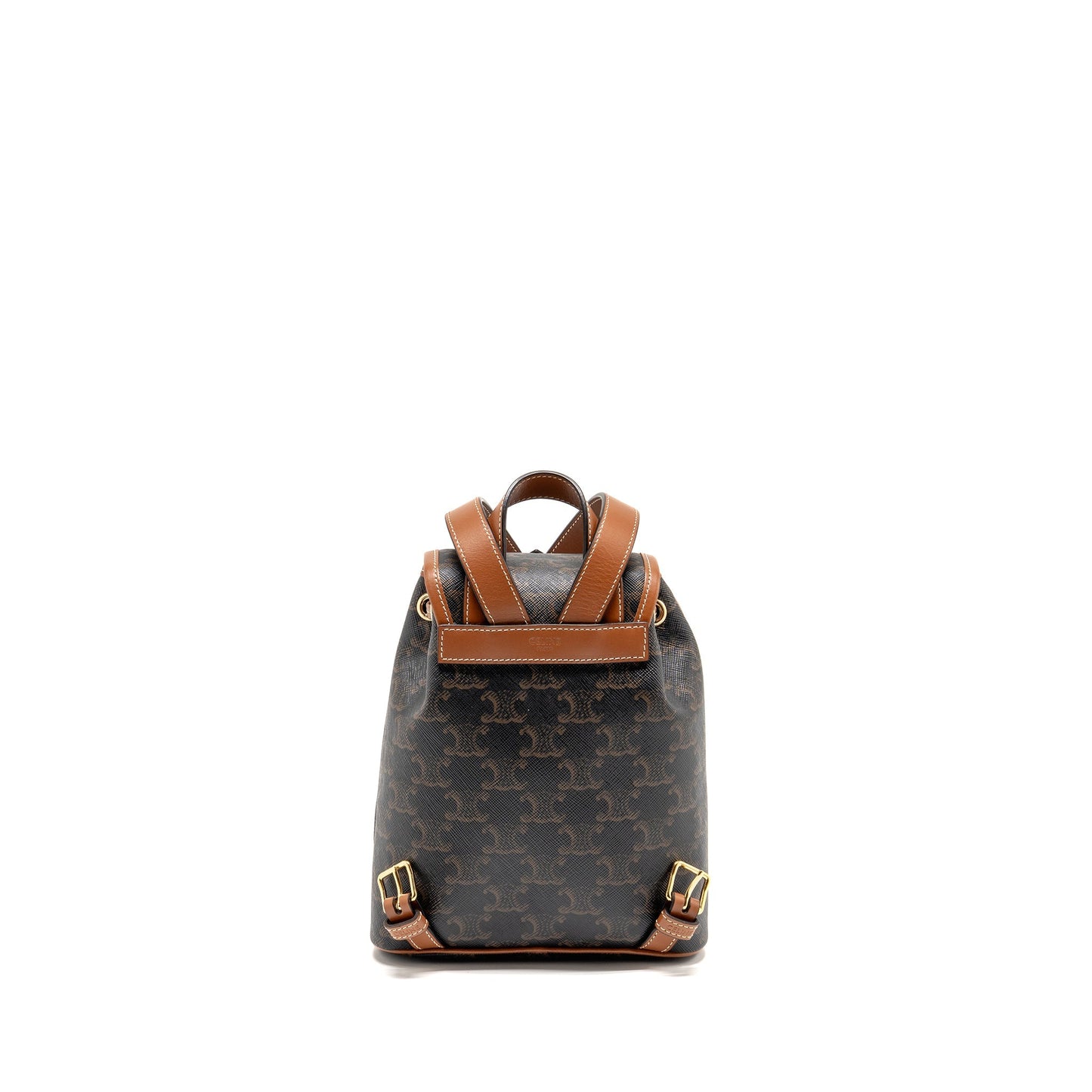 Celine Mini Backpack Folco Triomphe Canvas/Calfskin Tan