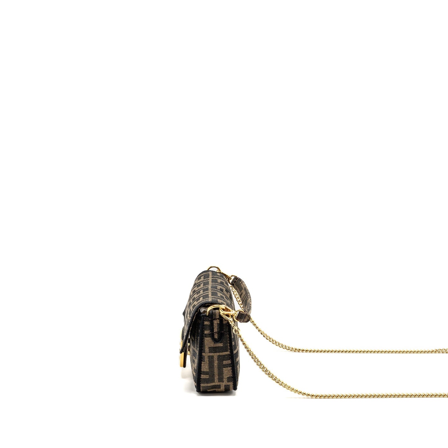 Fendi Mini Baguette Jacquard canvas brown