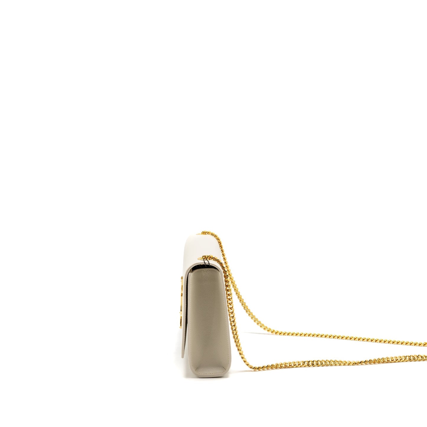 Saint Laurent/ Medium Kate Purse Grained Calfskin White
