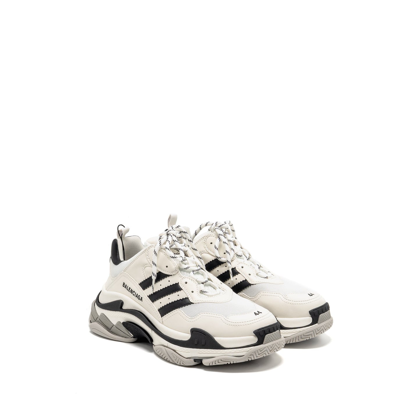 Balenciaga x Adidas Size 44 Triple S Sneaker Limited Edition Leather/Mesh Black/White