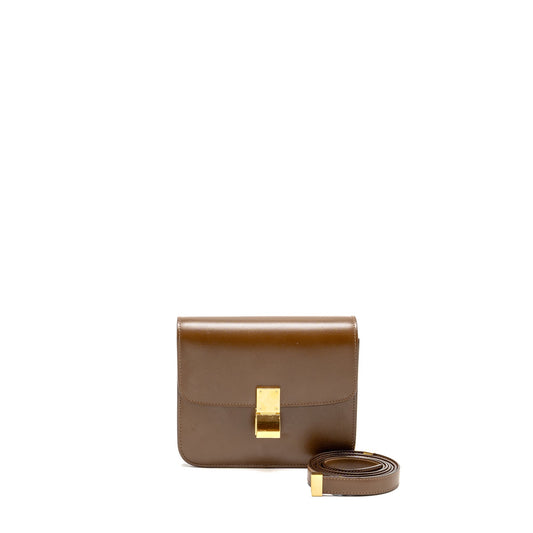 Celine Small Classic Box Purse Calfskin CAmel
