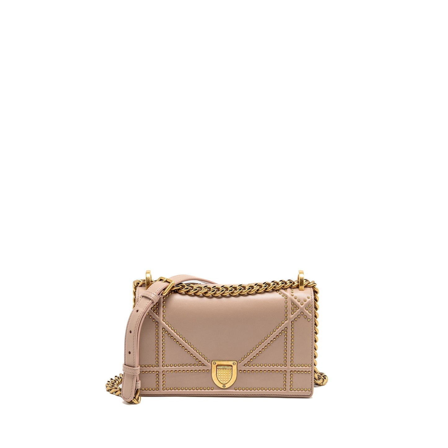 Dior Small Studded Diorama Dark Pink