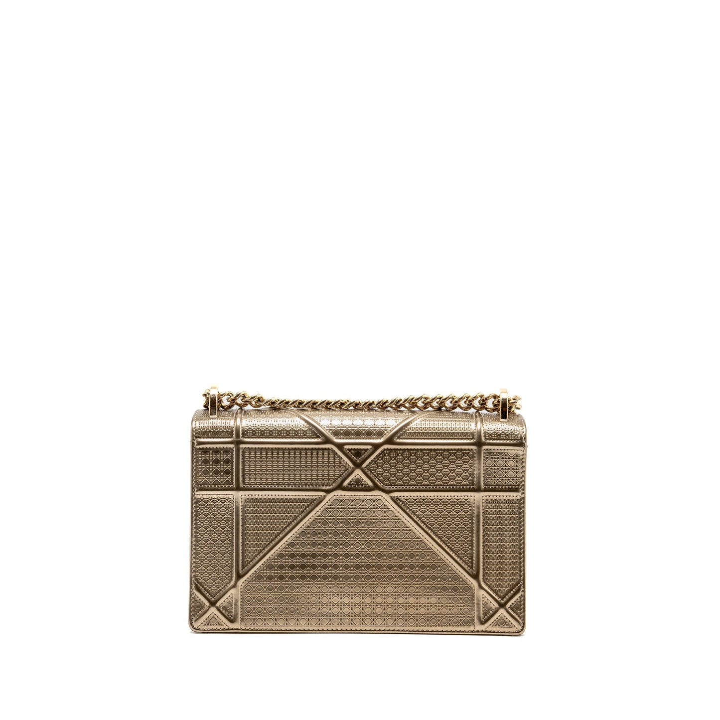 Dior Medium Diorama Metallic Calfskin Light Gold with
