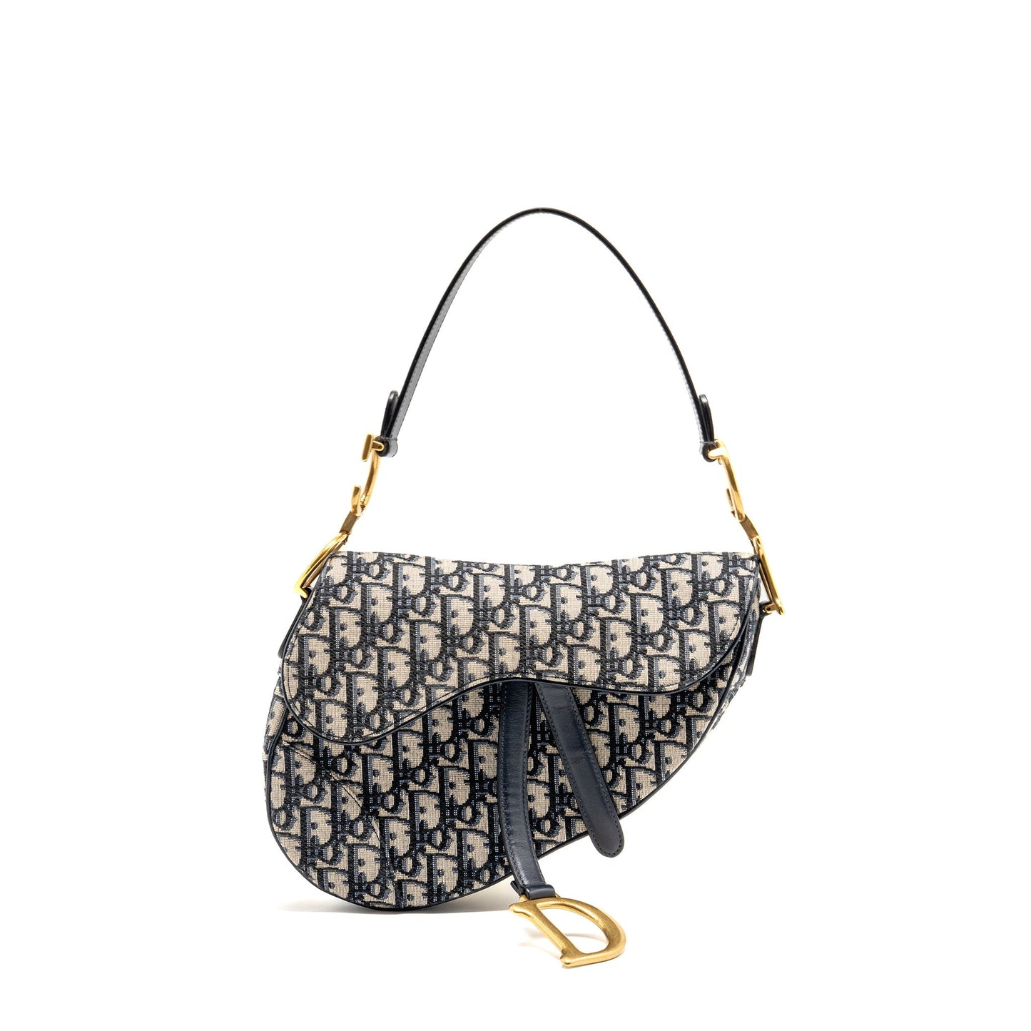 Dior Medium Saddle Purse Oblique Canvas Blue
