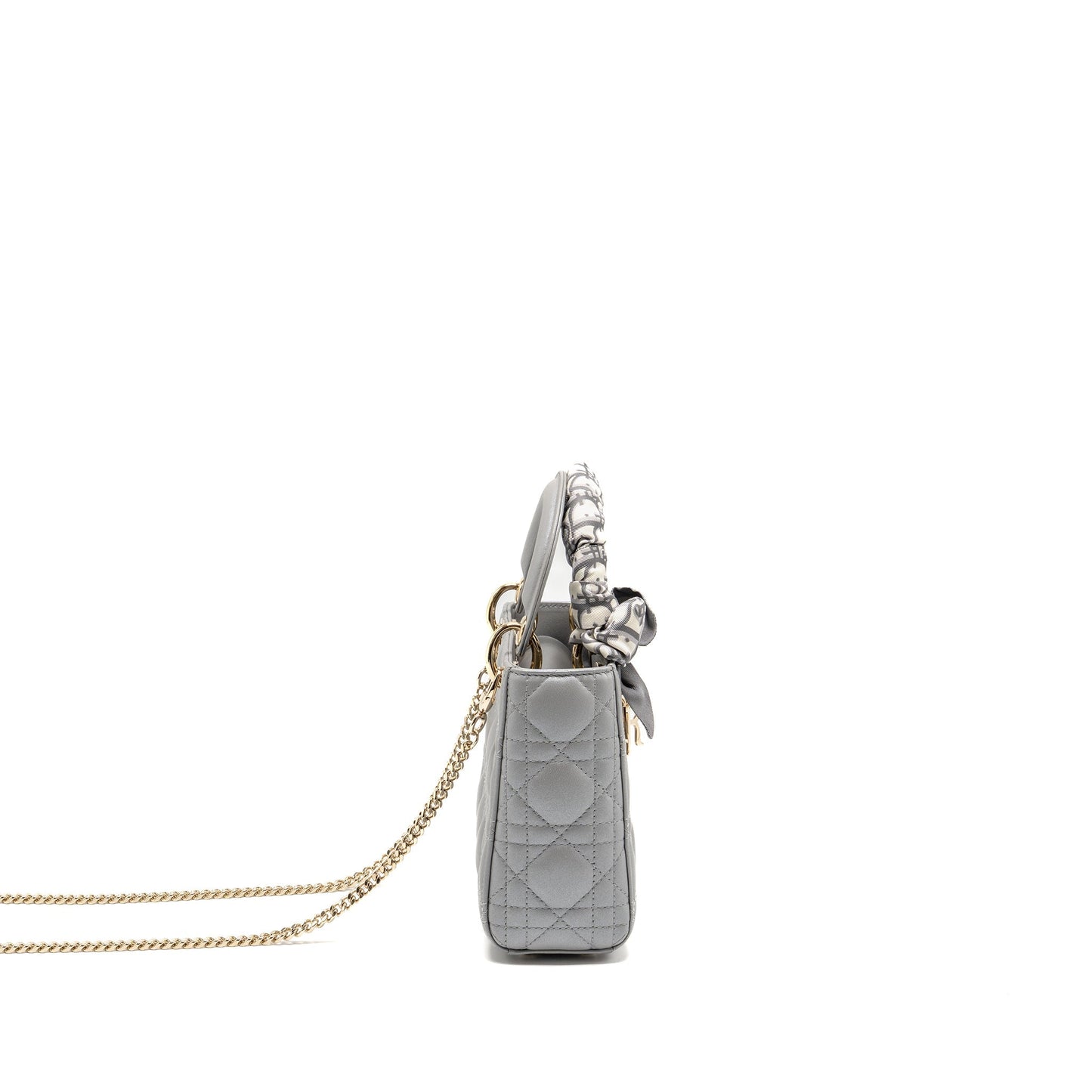 Mini Lady Dior Lambskin Light Grey