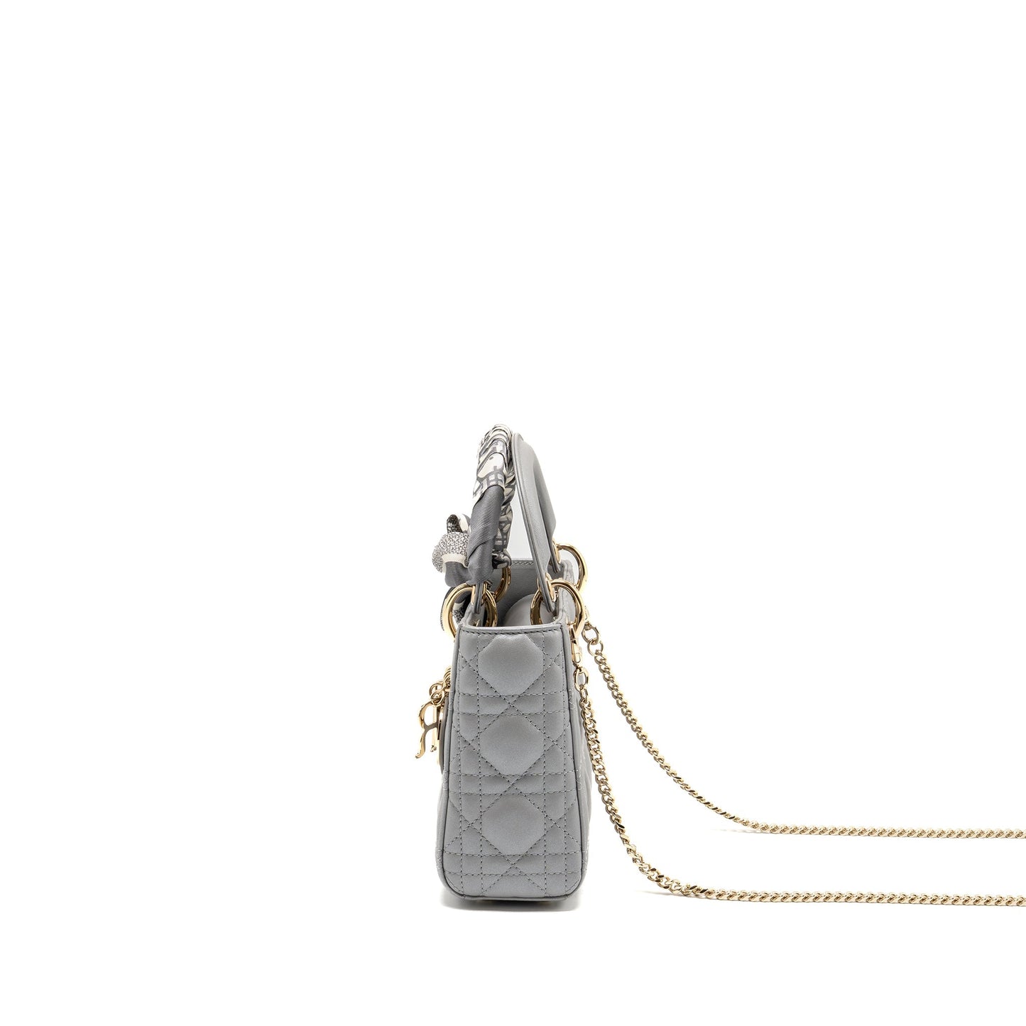 Mini Lady Dior Lambskin Light Grey