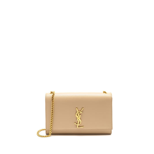 Saint Laurent/ Kate Medium Grained Calfskin Dark Beige