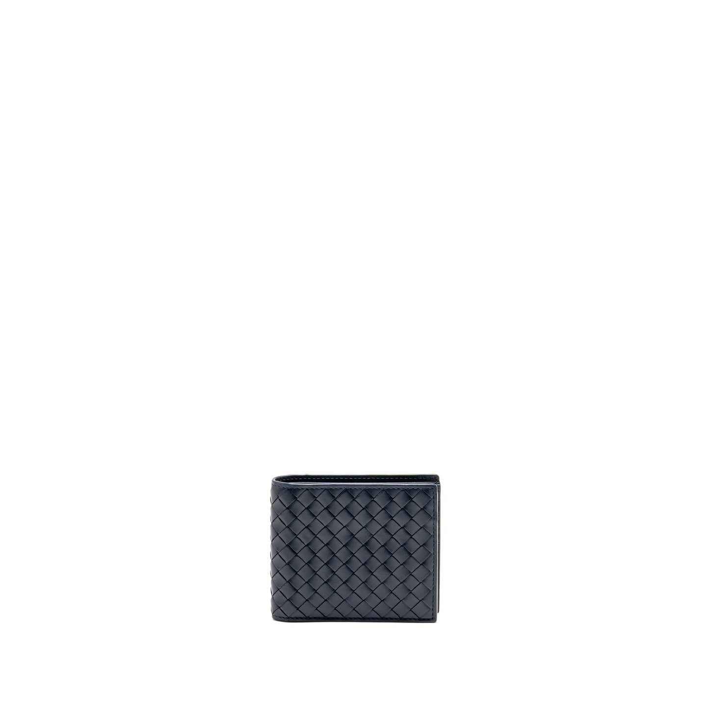 Bottega Veneta Intrecciato Piccolo Bi-Fold Wallet Calfskin Navy