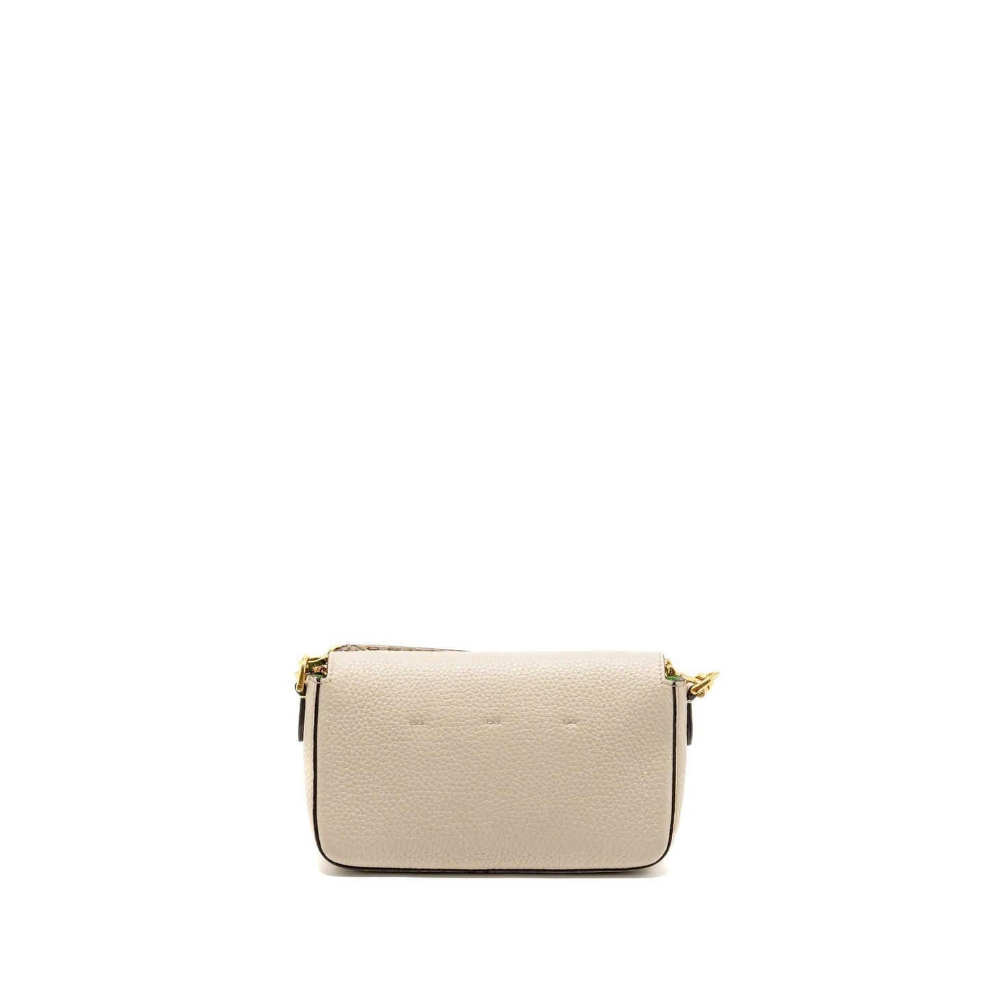 Fendi Mini Baguette Purse Calfskin Light Beige/Green