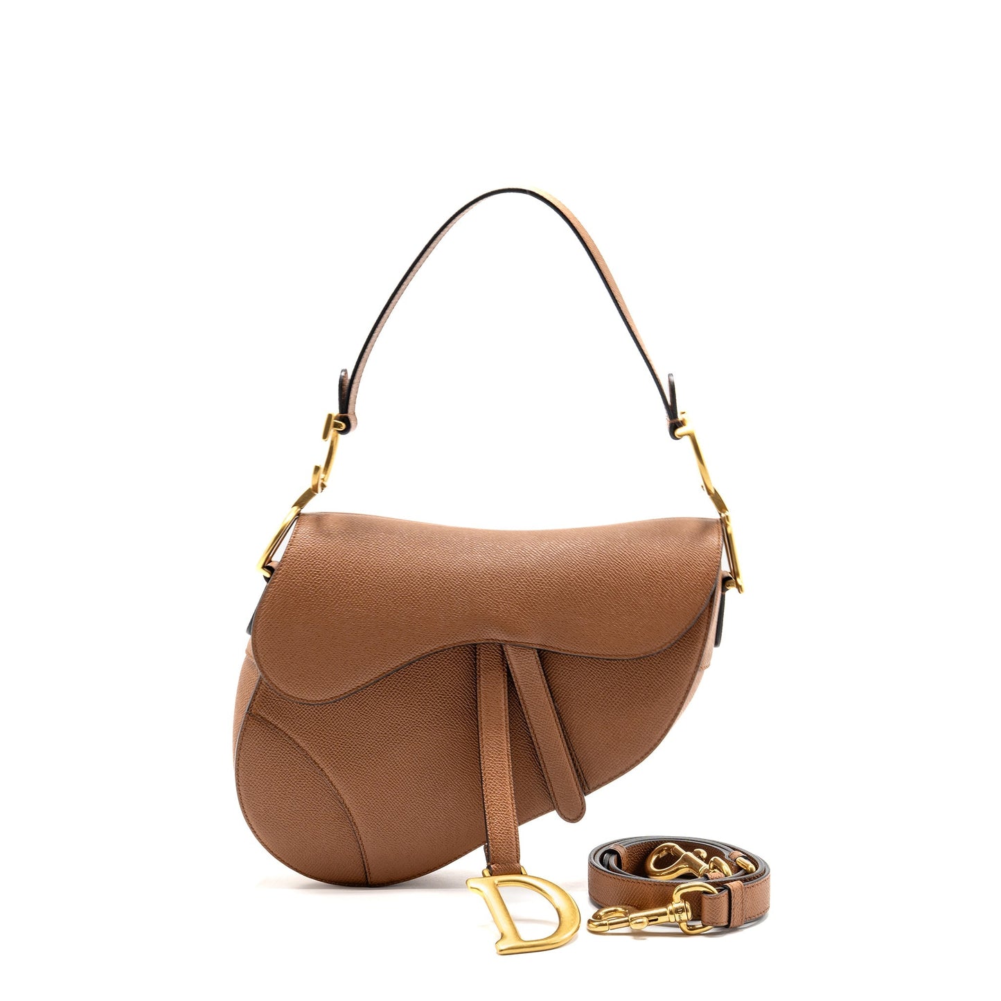 Dior Medium Saddle Purse Calfskin Caramel