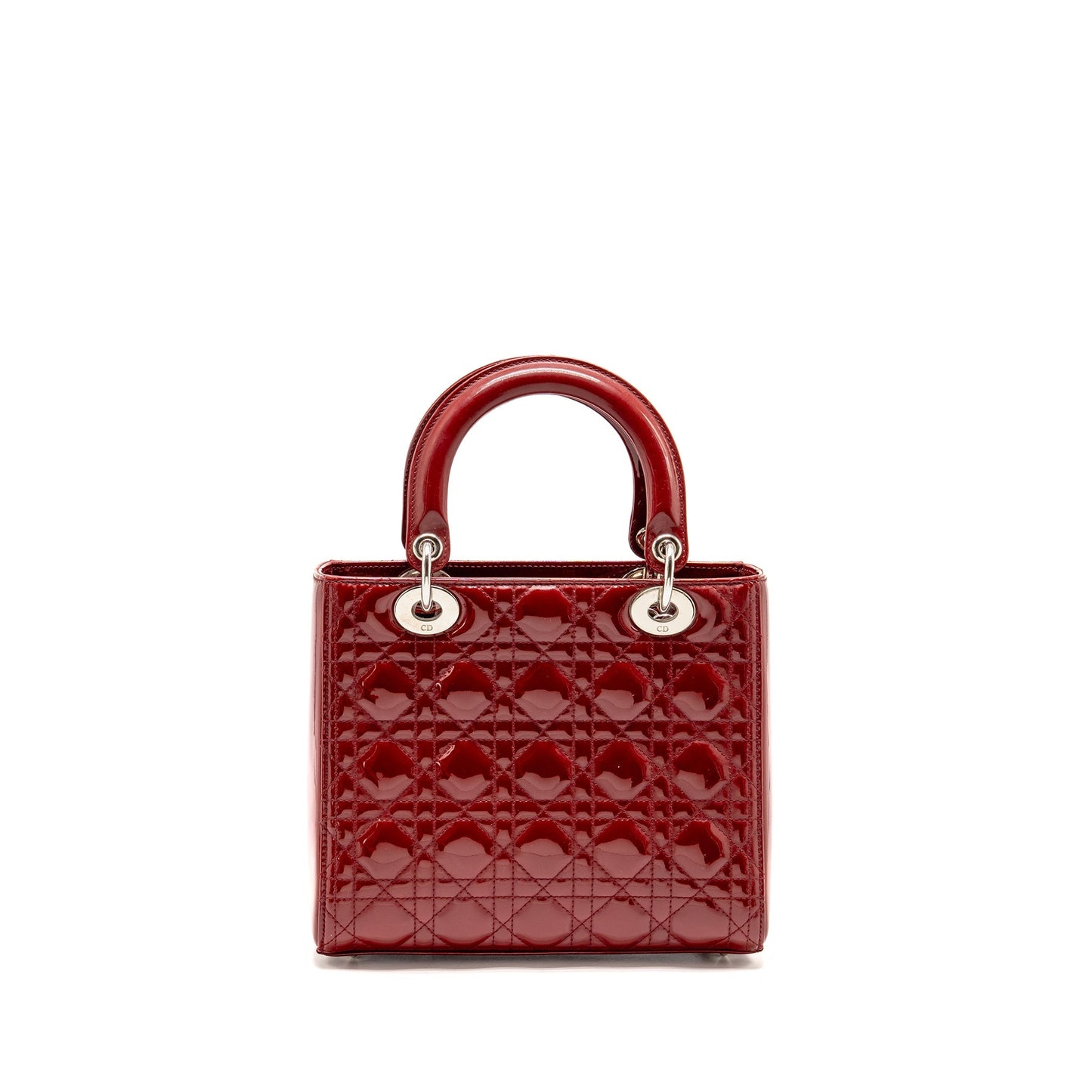 Dior Medium Lady Dior Patent Red