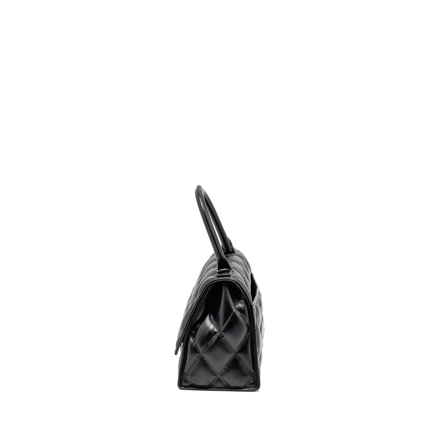 Balenciaga Small Hourglass Purse Quilted Calfskin So Black