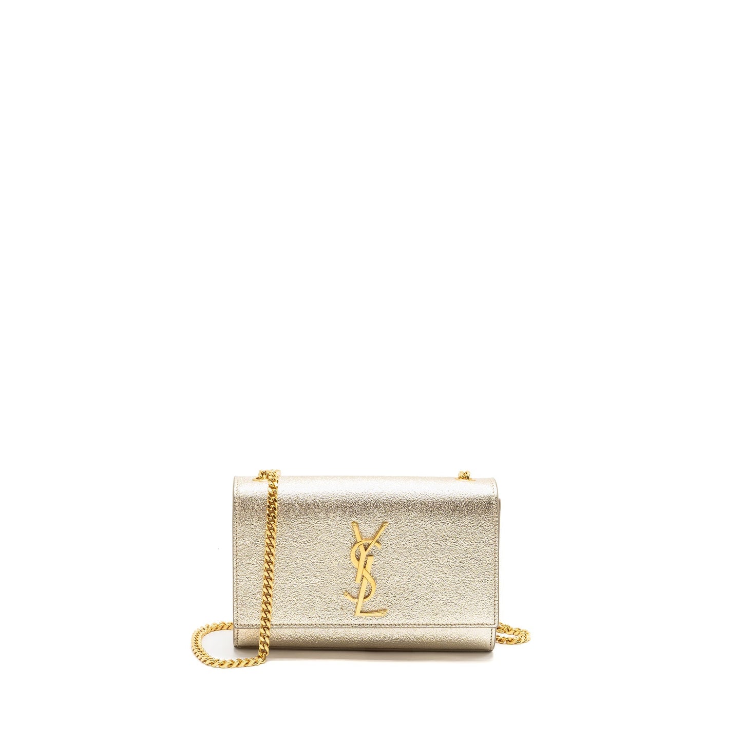 SAINT LAURENT/ Small Kate Purse Grained Calfskin Gold