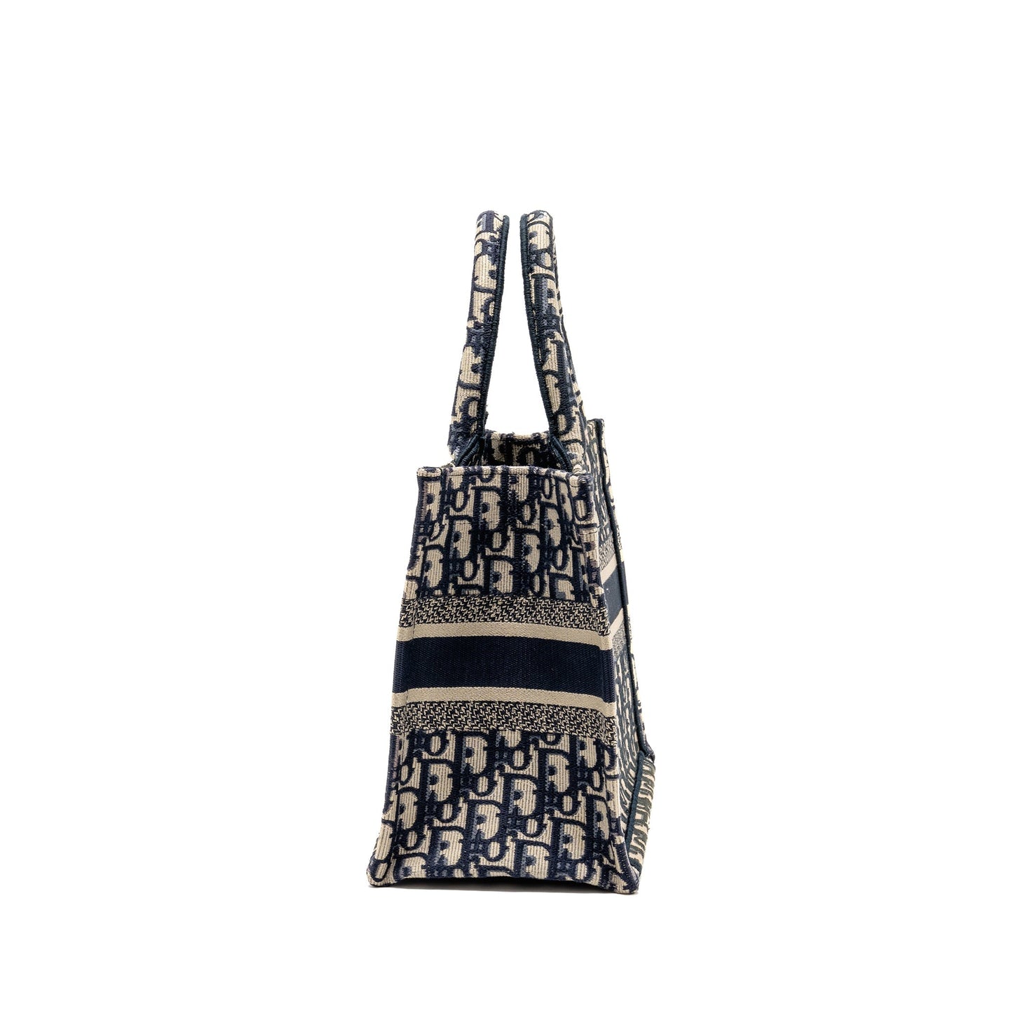 Dior Small Book Tote Blue/Ecru Dior Oblique Embroidry