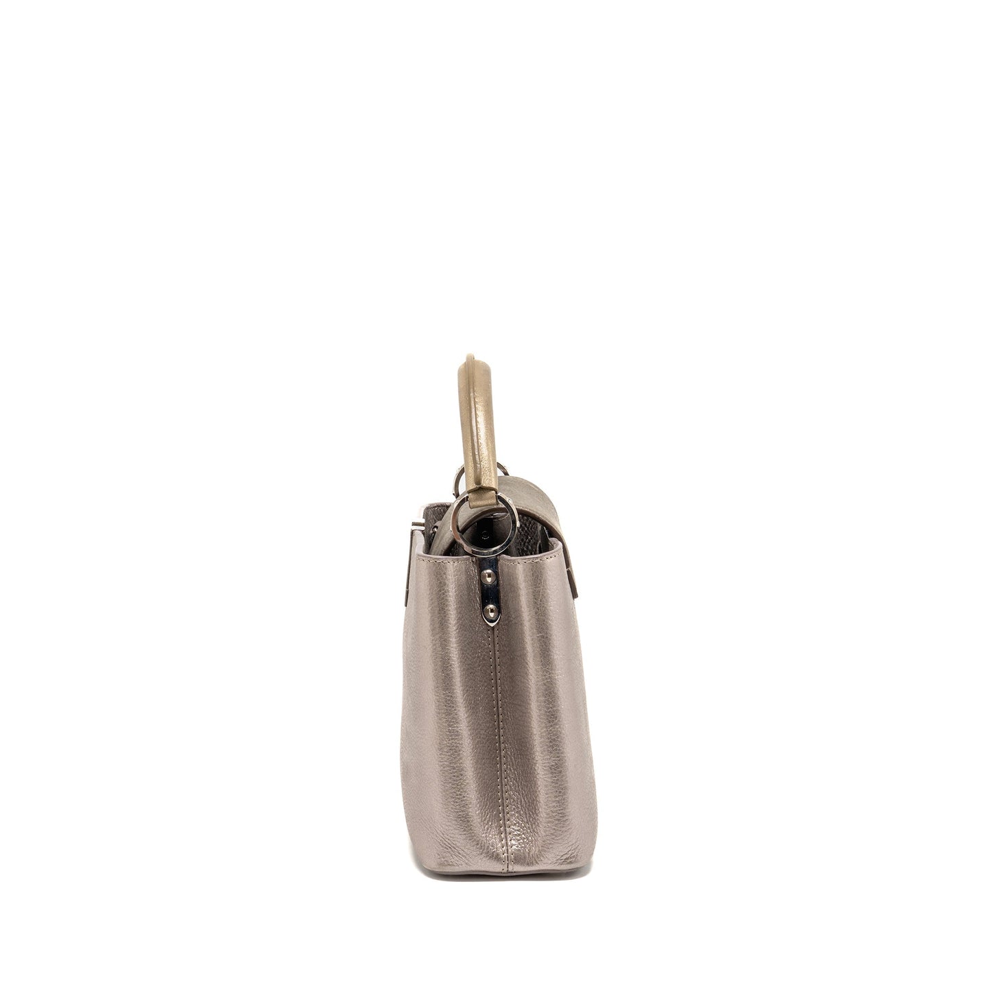 Louis Vuitton Capucines BB Leather Metallic Silver SHW