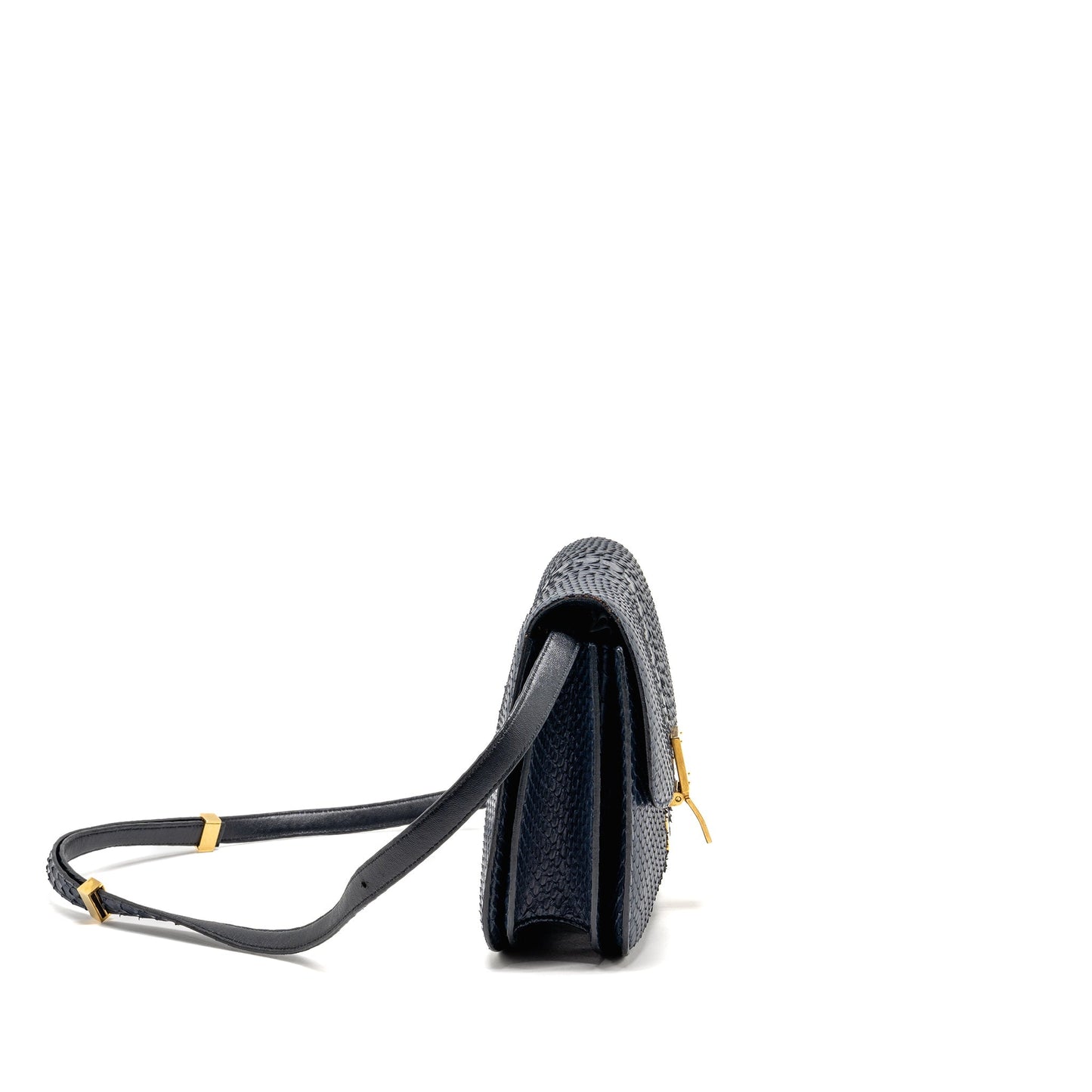 Celine medium classic box Purse python navy