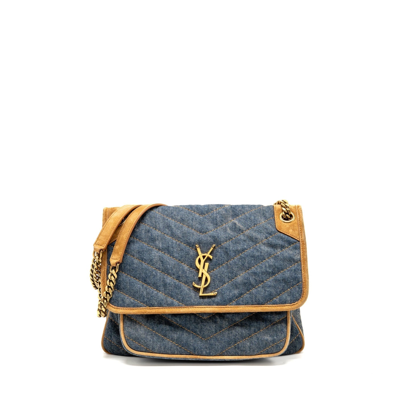 Saint Laurent/ Niki Mini Purse Denim Blue/ CINNAMON