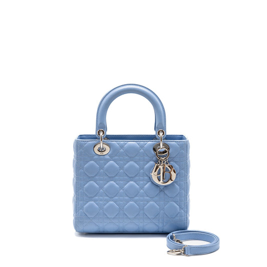 Dior Medium Lady Dior Lambskin Light Blue