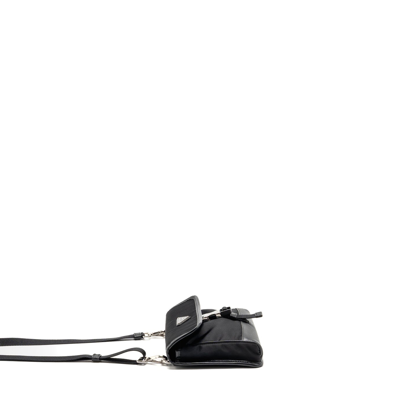 Prada Trimmed Saffiano Phone Case Re-Nylon Black