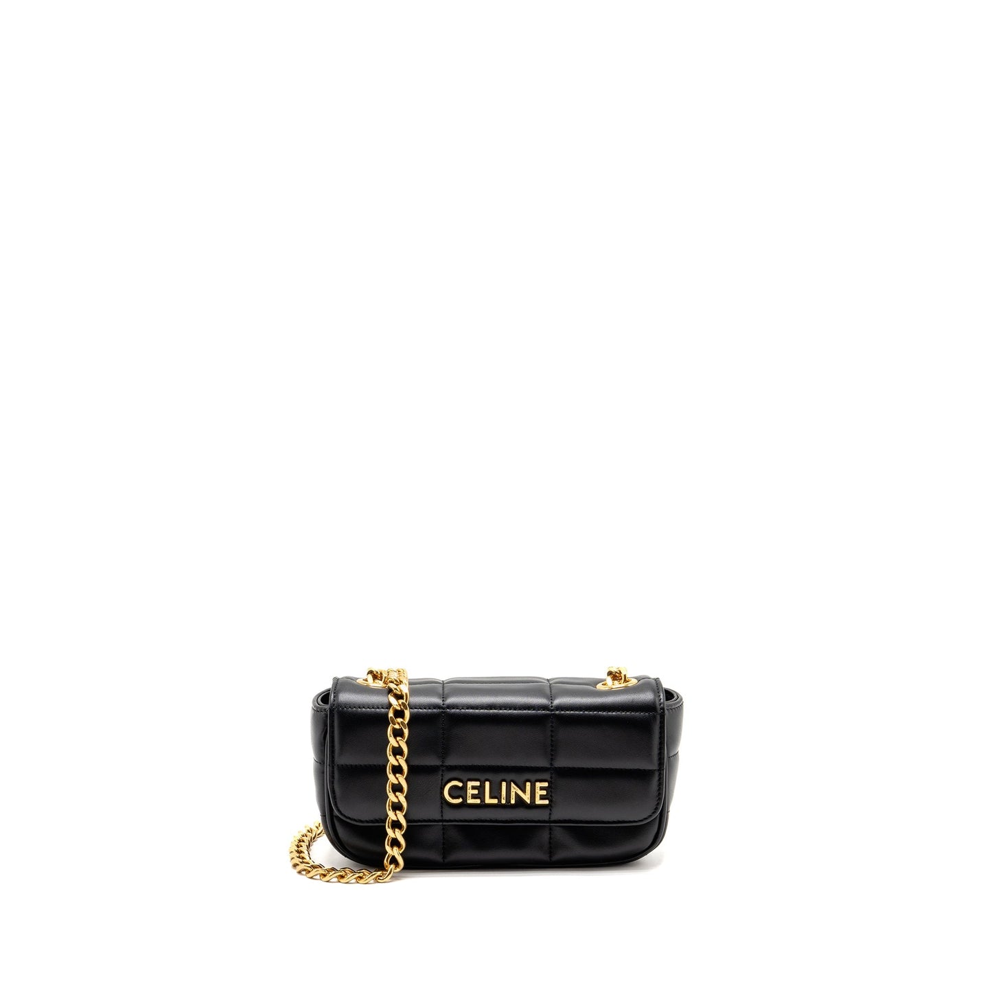 Celine Matelasse Mini Chain Mini Purse Calfskin Black