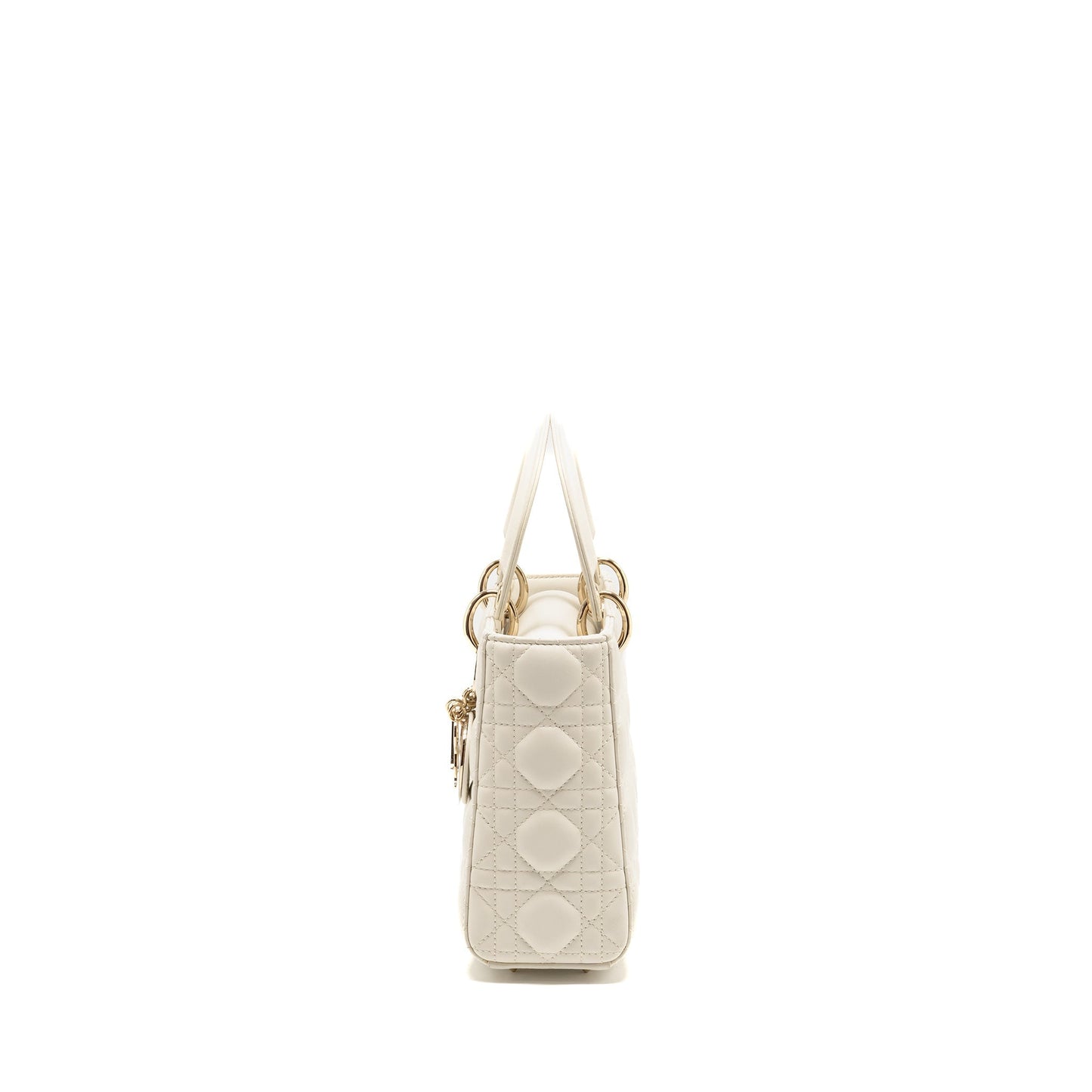 Dior Small Lady Dior My ABCDior Purse Cannage Lambskin White