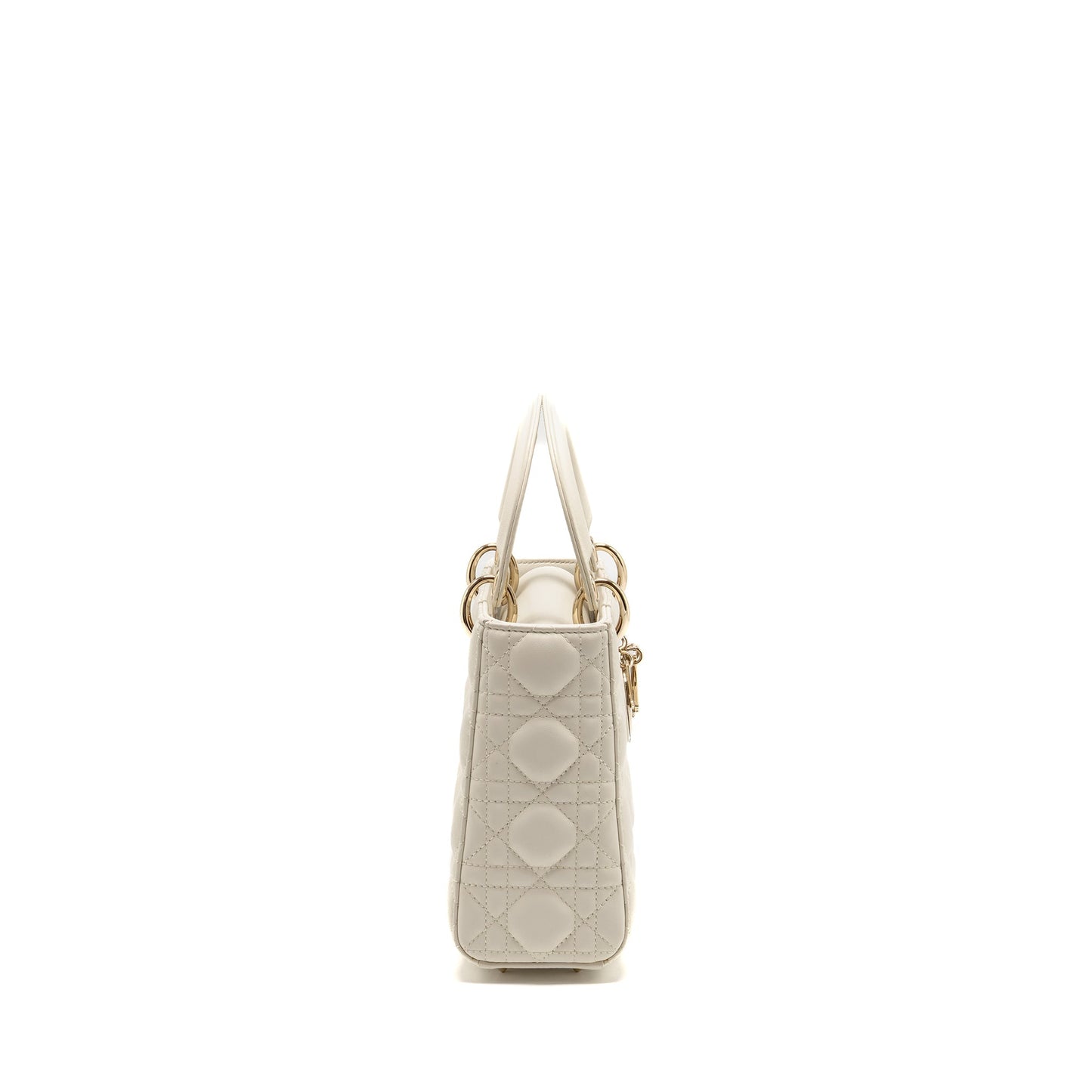 Dior Small Lady Dior My ABCDior Purse Cannage Lambskin White