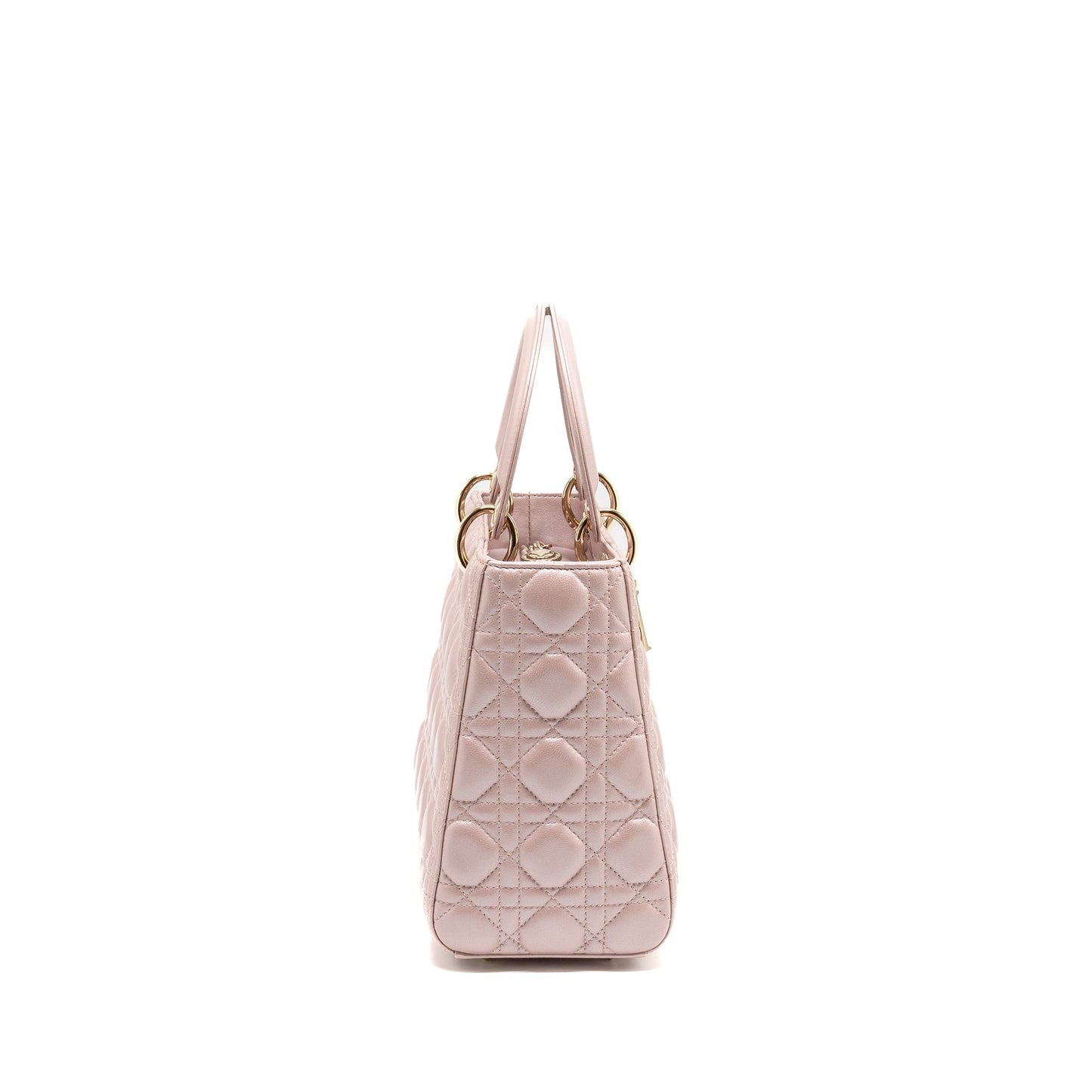 Dior Medium Lady Dior Lambskin Iridescent Pink