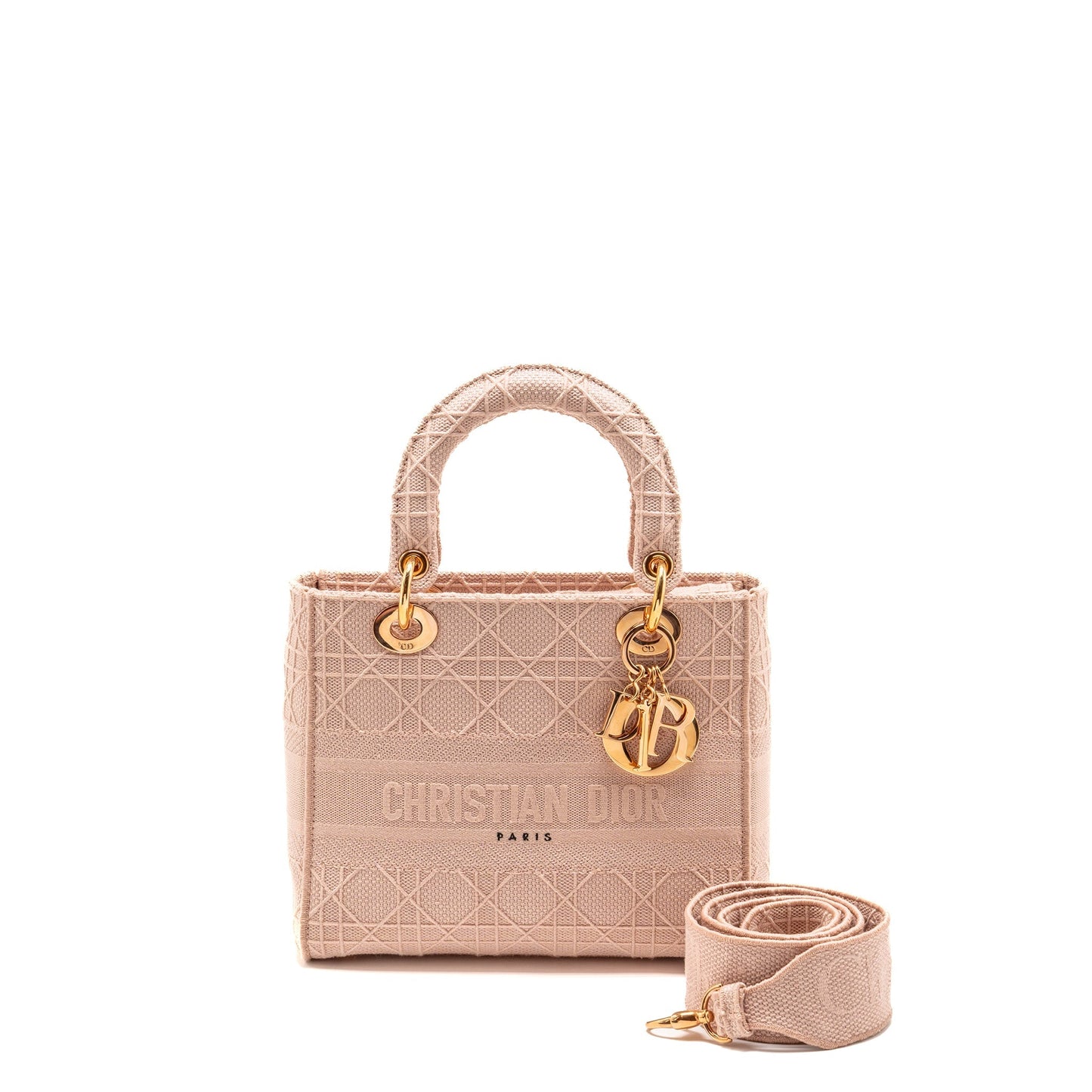 Dior Medium Lady D-Lite Purse Cannage Embroidery Rosewood
