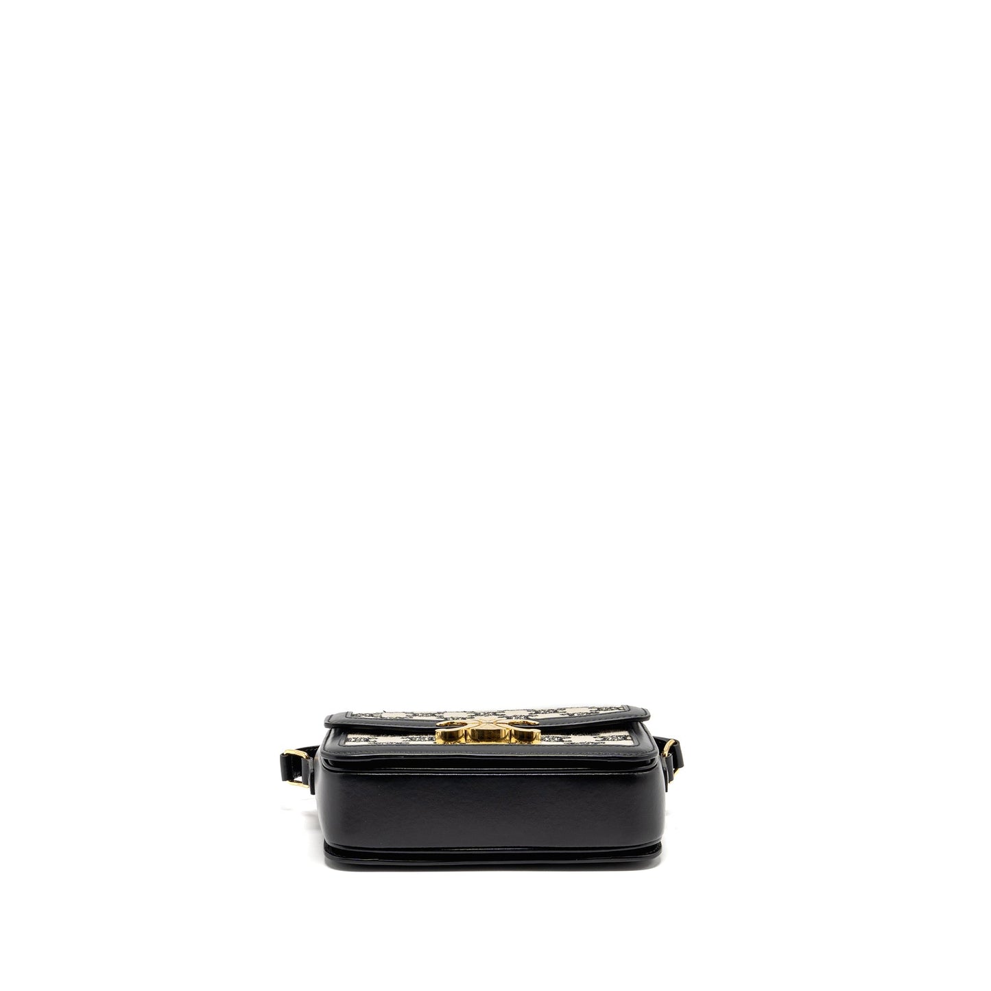 Celine Teen Triomphe Purse Triomphe Canvas/Calfskin Black/White