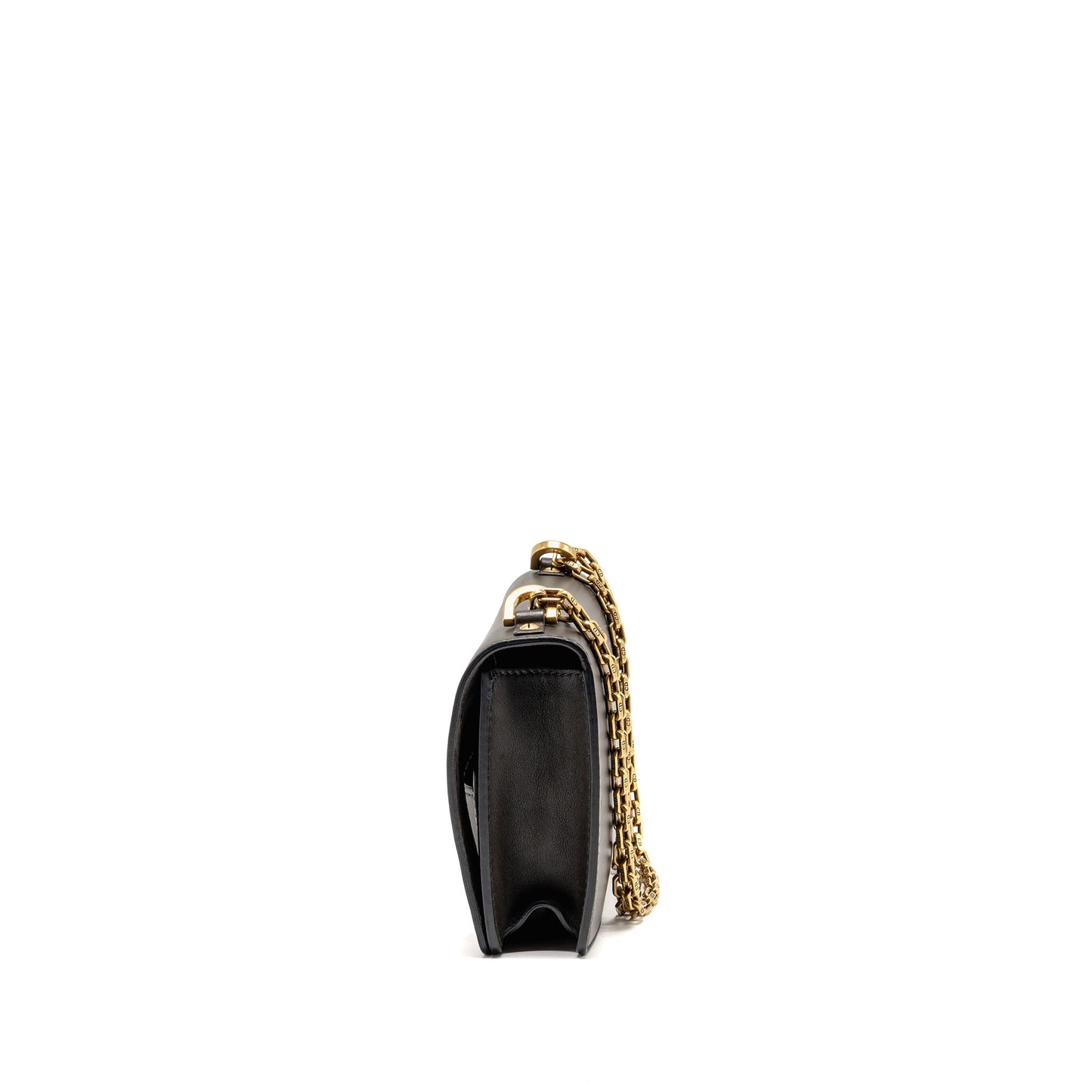 Dior J’Adior Flap Purse with Chain Calfskin Dark brown