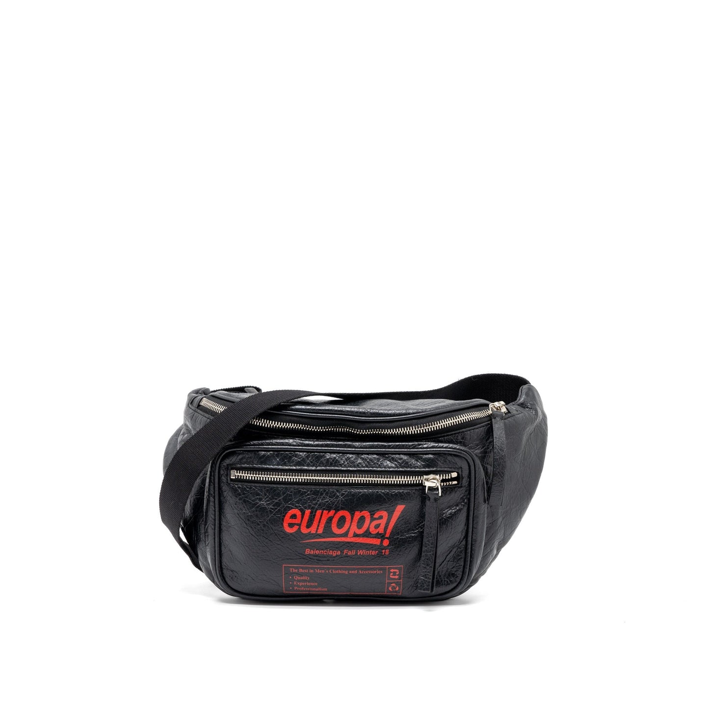 Balenciaga Europa Belt Purse Calfskin Black/Red