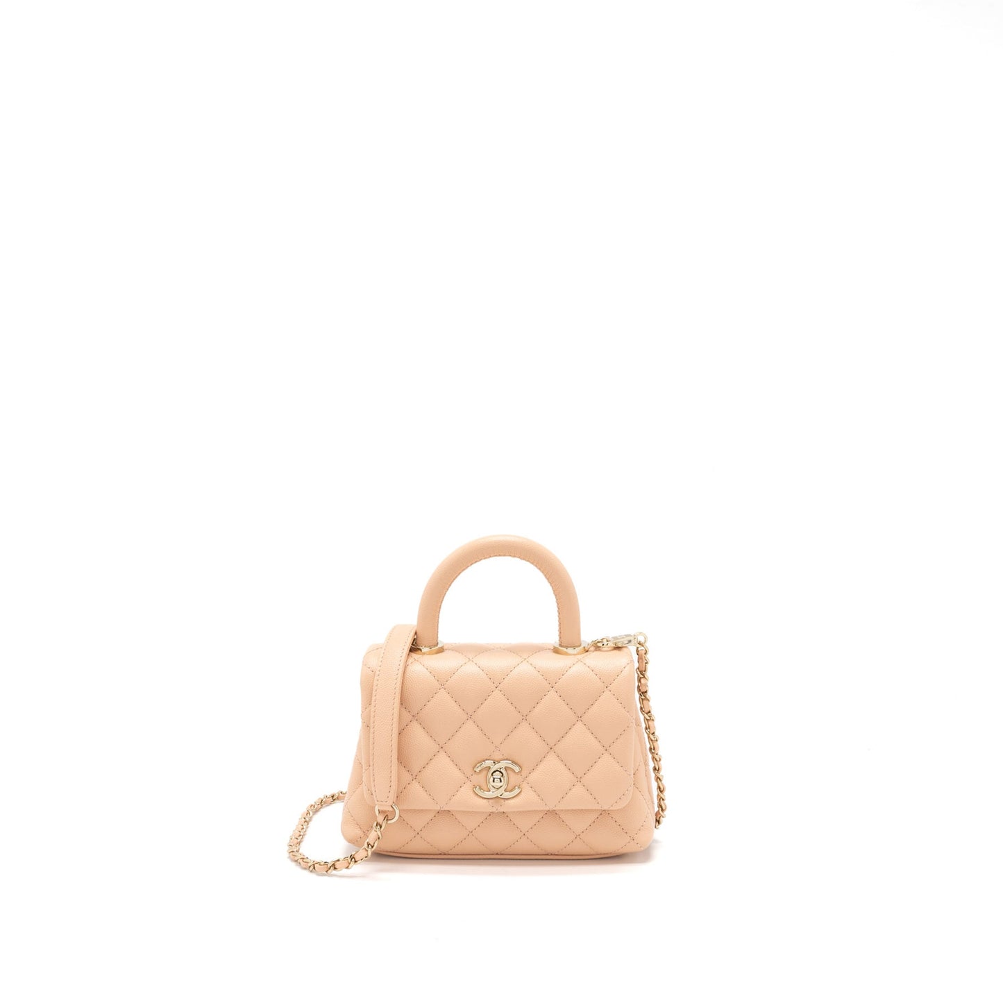 Chanel Mini Coco Handle Bag Caviar Light Pink L