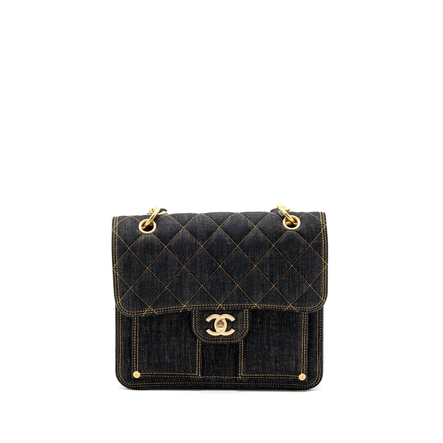 Chanel 23S flap backpack denim dark blue Brushed  (microchip)