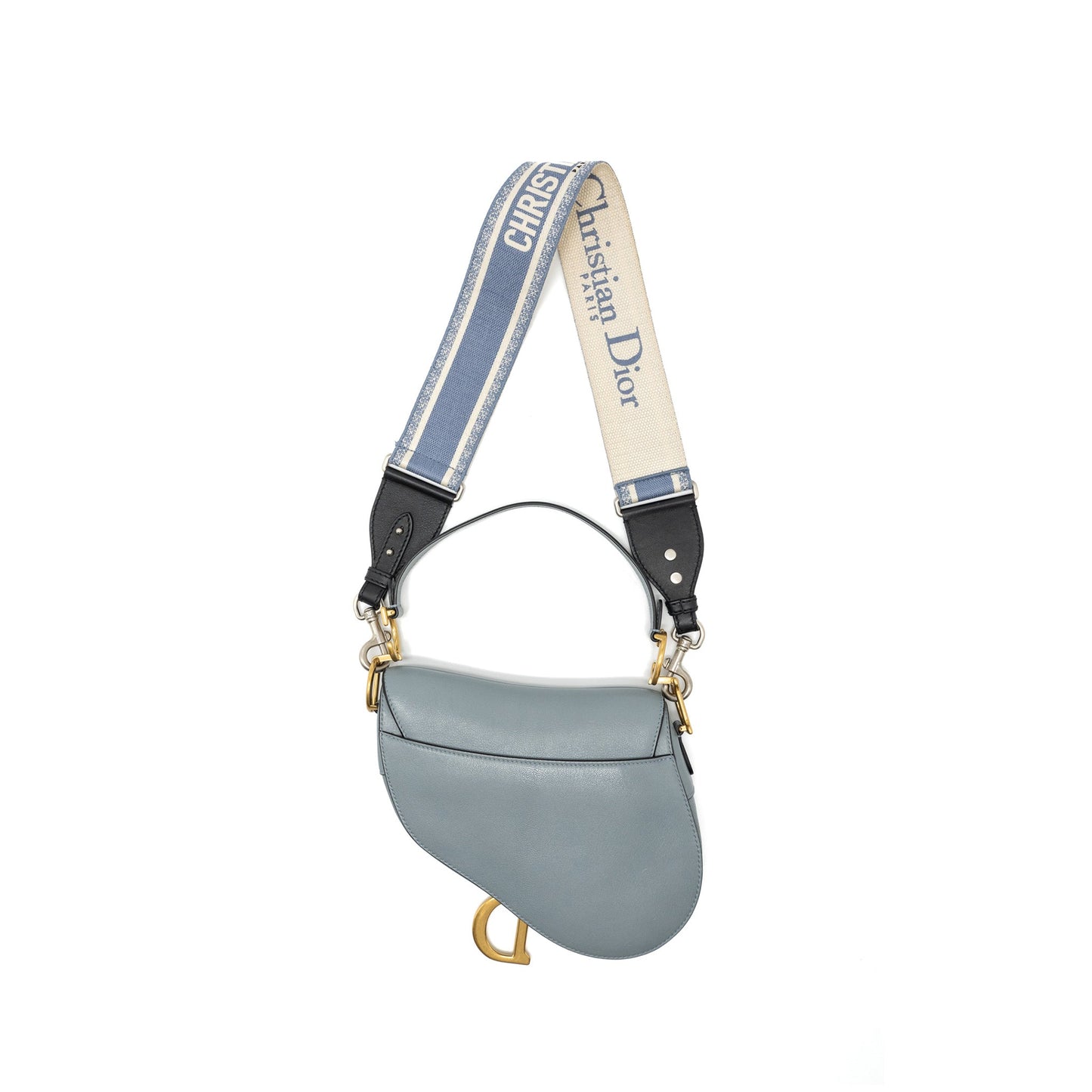 Dior Medium Saddle Purse Goatskin Light Blue