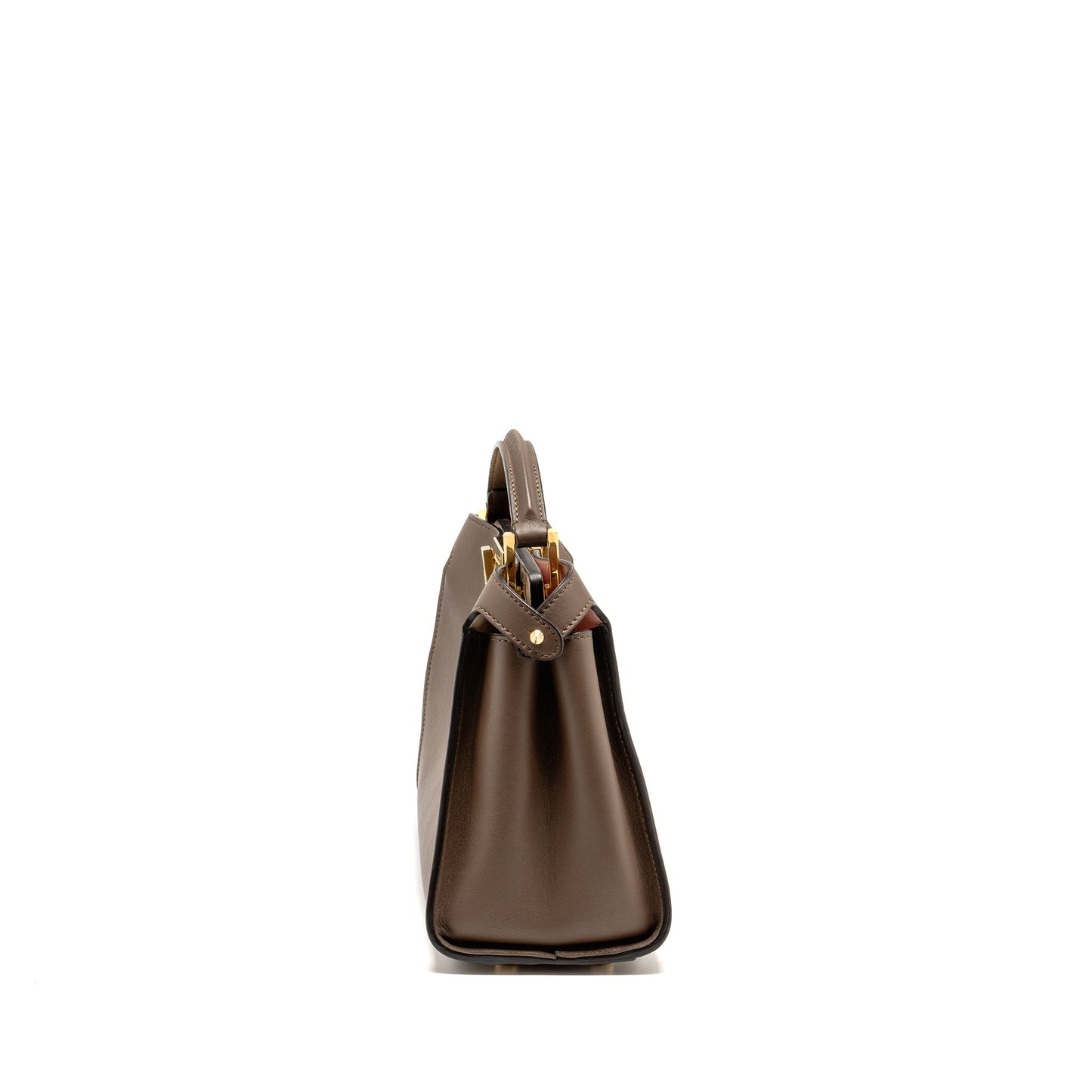 Fendi Small Peekaboo Iconic Purse Calfskin Brown