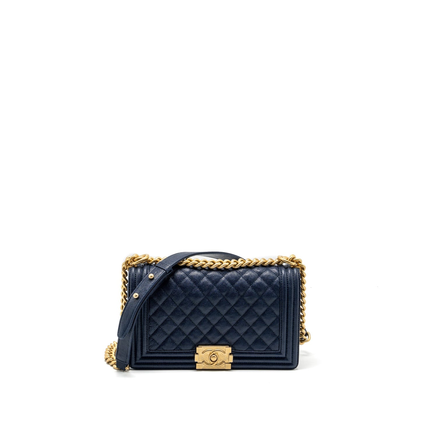 Chanel Medium boy bag caviar navy