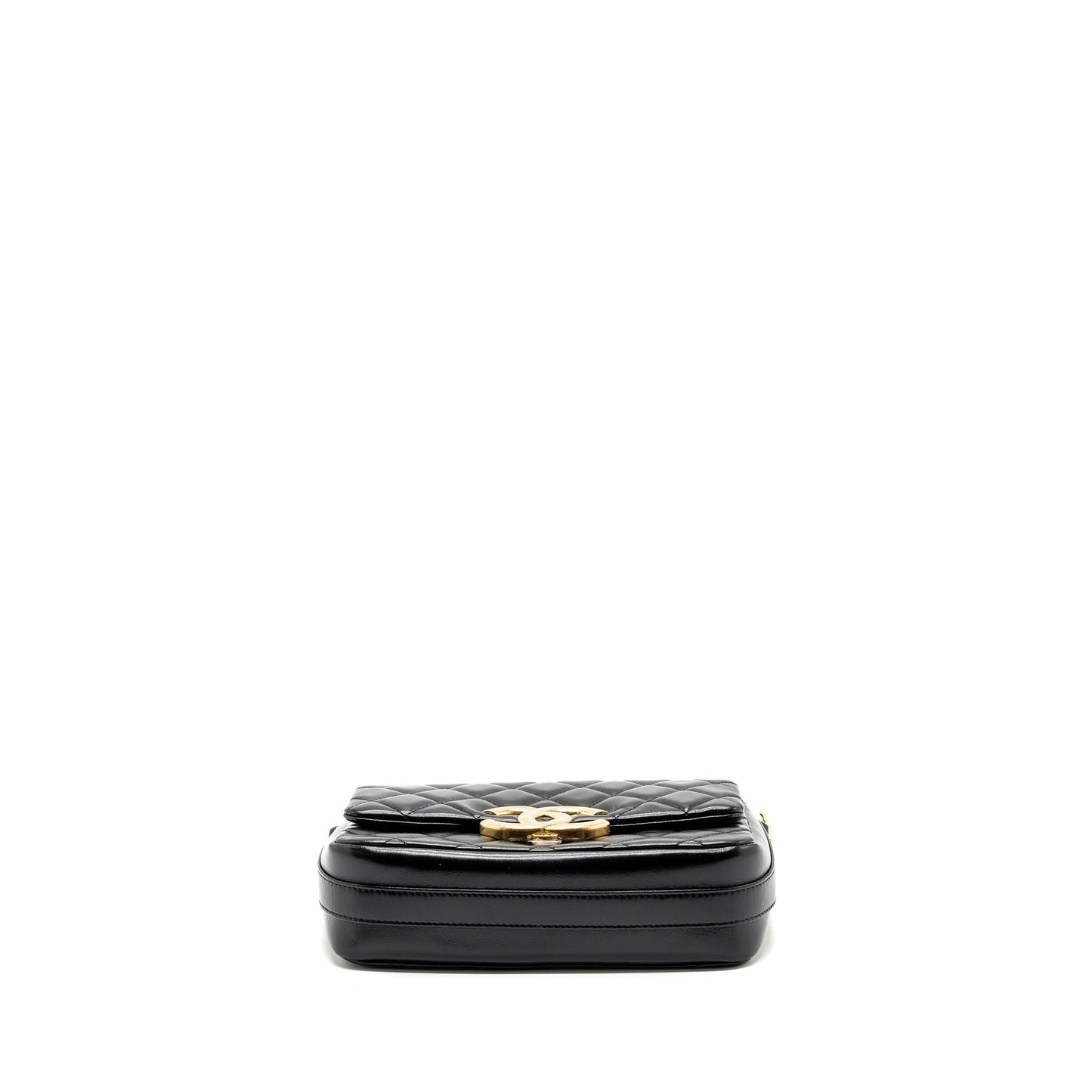 Chanel Giant CC Logo Flap bag Lambskin Black (microchip)