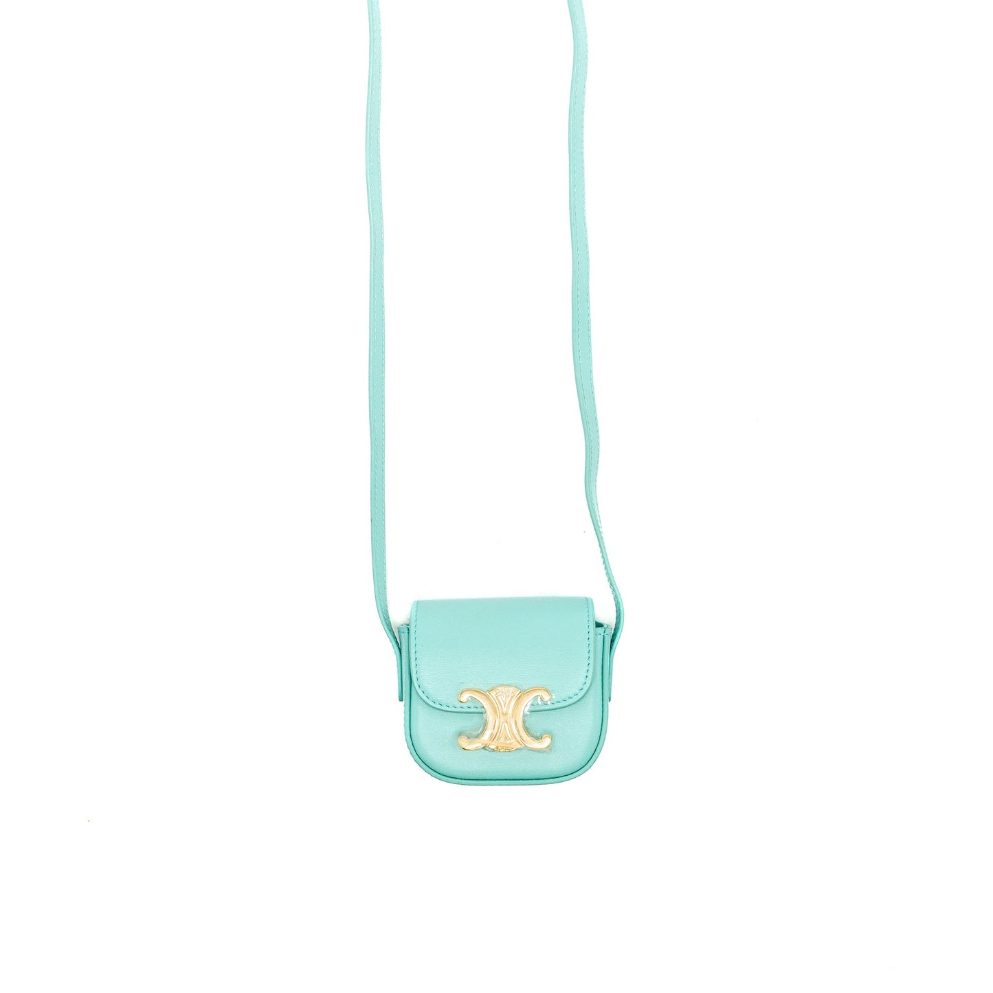 Celine Mini Claude Shiny Calfskin Blue