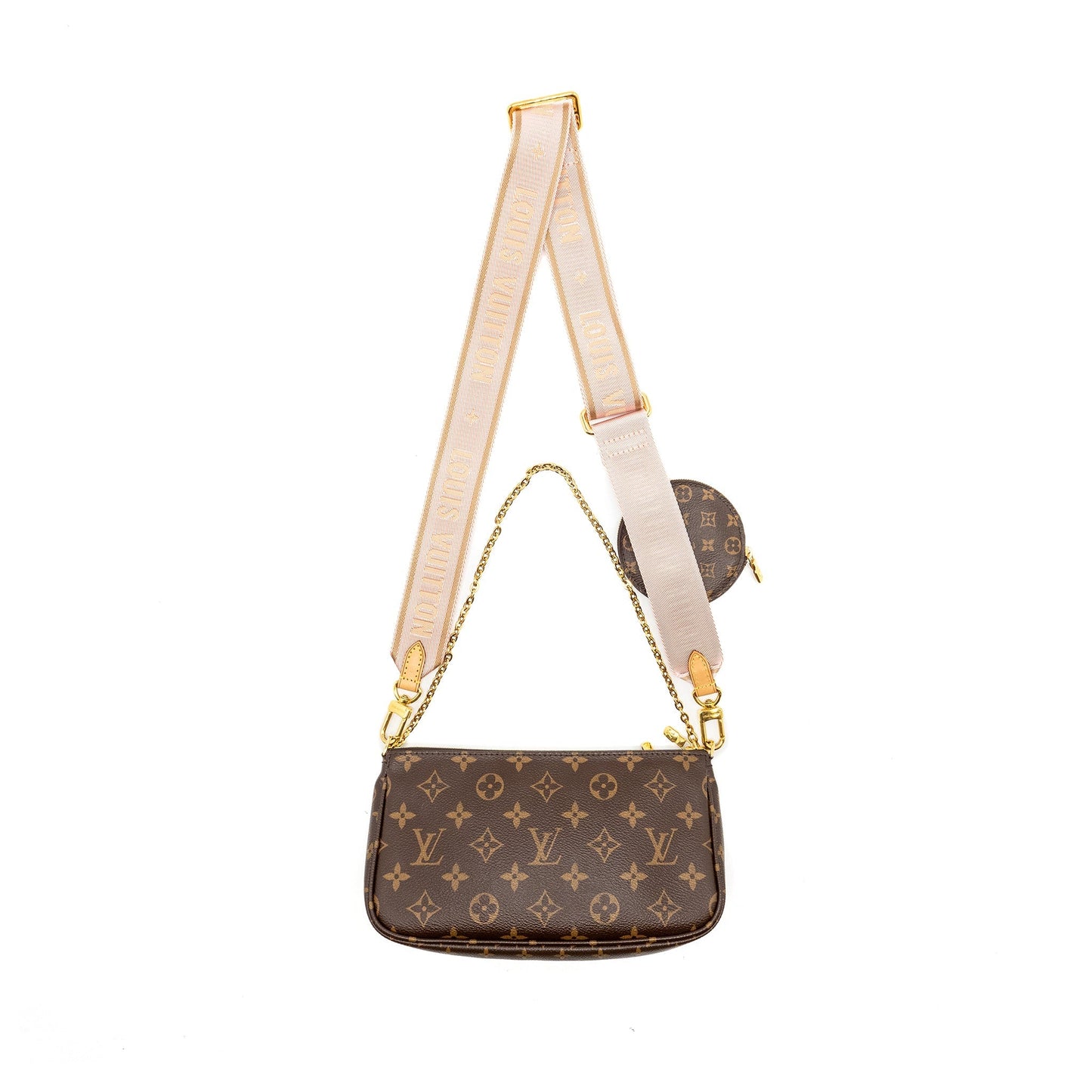 Louis Vuitton Multi Pochette Monogram Canvas Rose Clair GHW