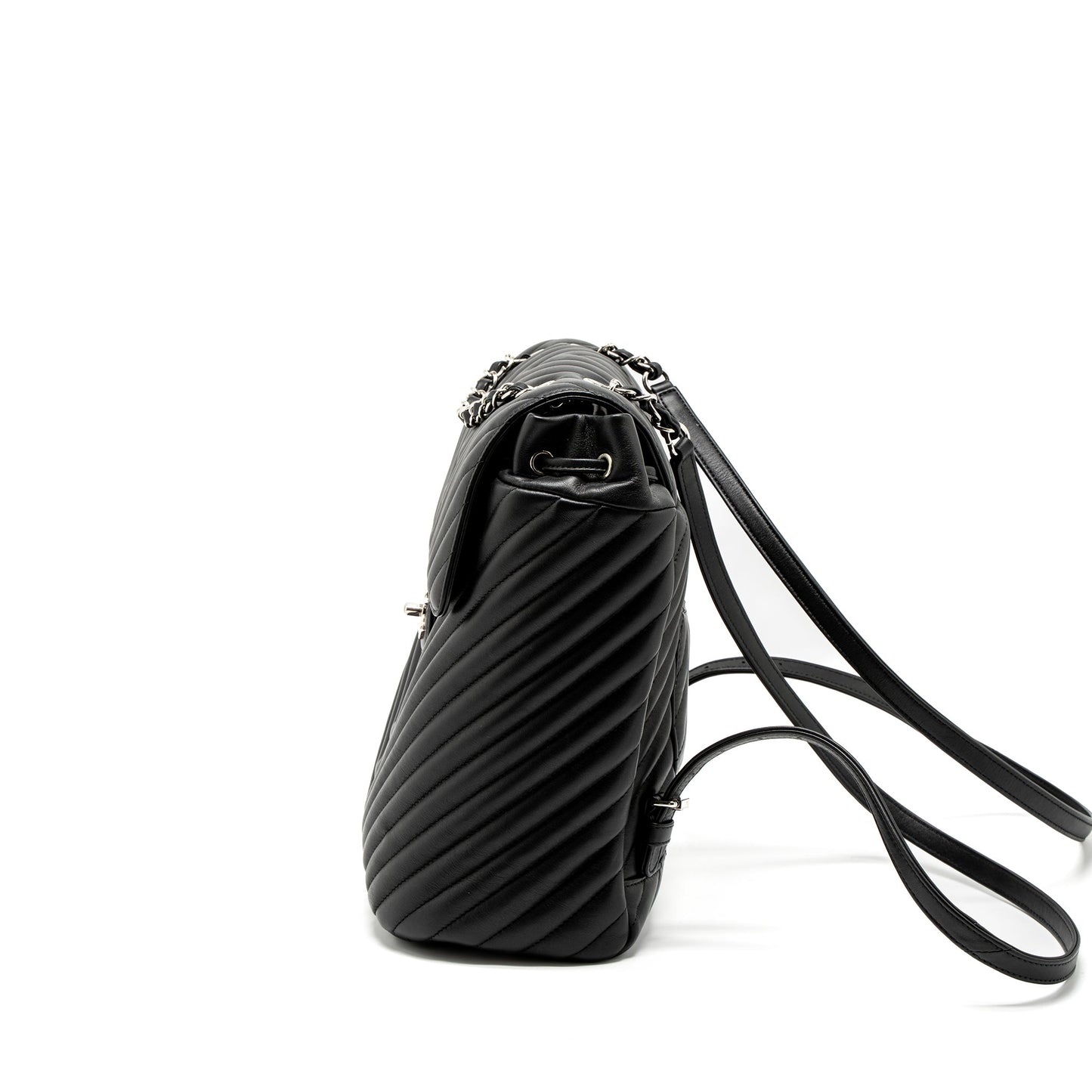 Chanel Urban Spirit Backpack Chevron Calfskin Black
