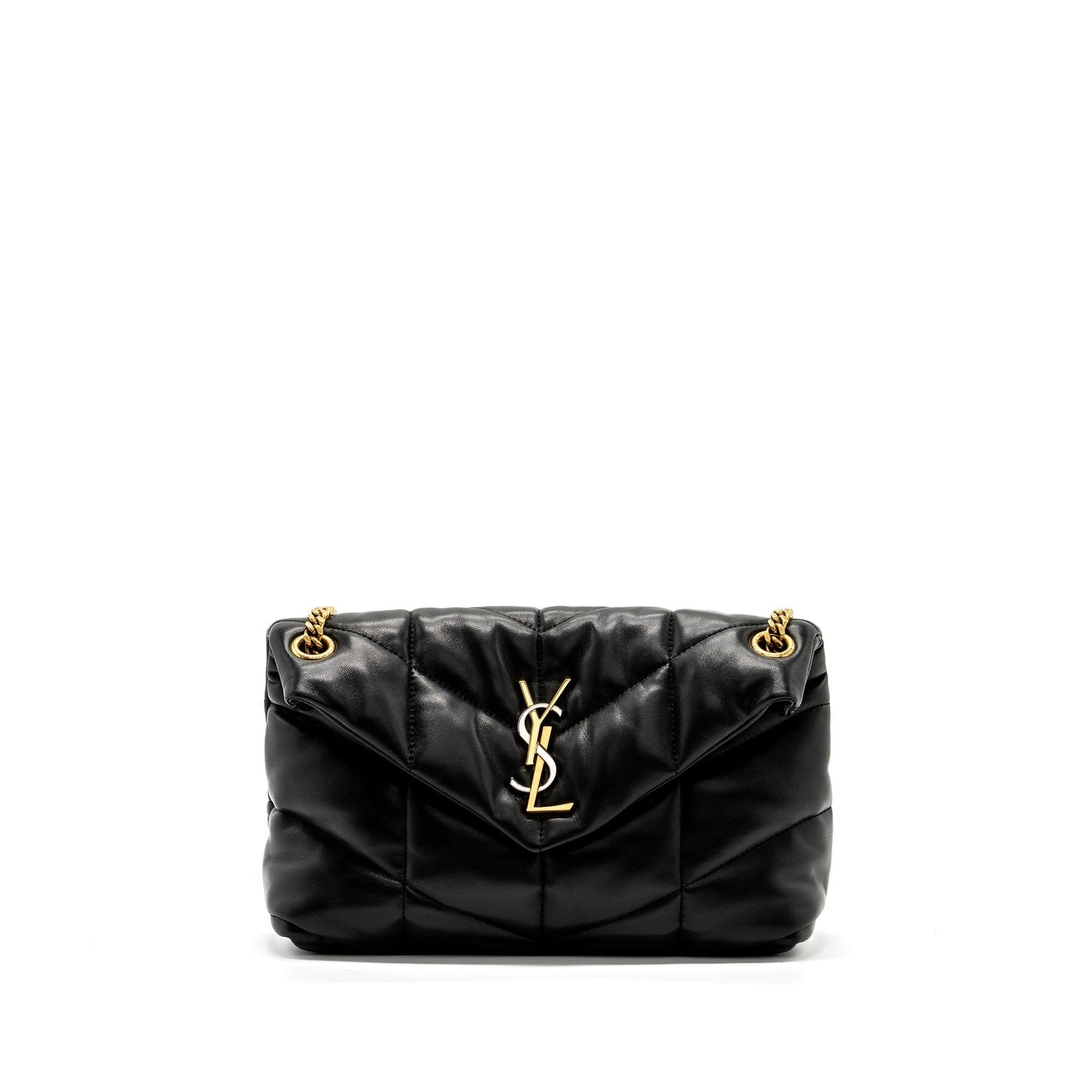 Saint Laurent/ Small Puffer Purse Nappa Black Multicolour Hardware