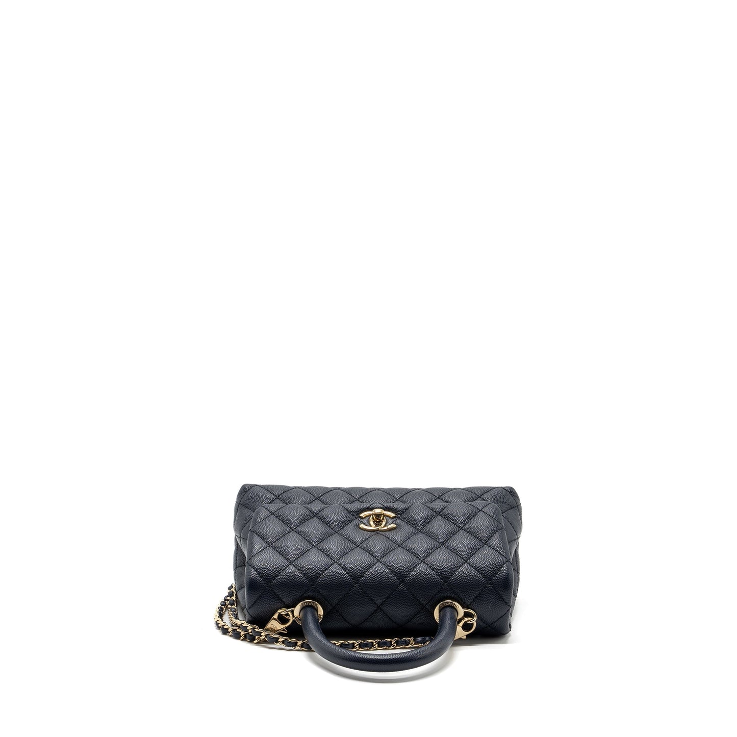 Chanel Small Coco Handle Bag Caviar Navy L