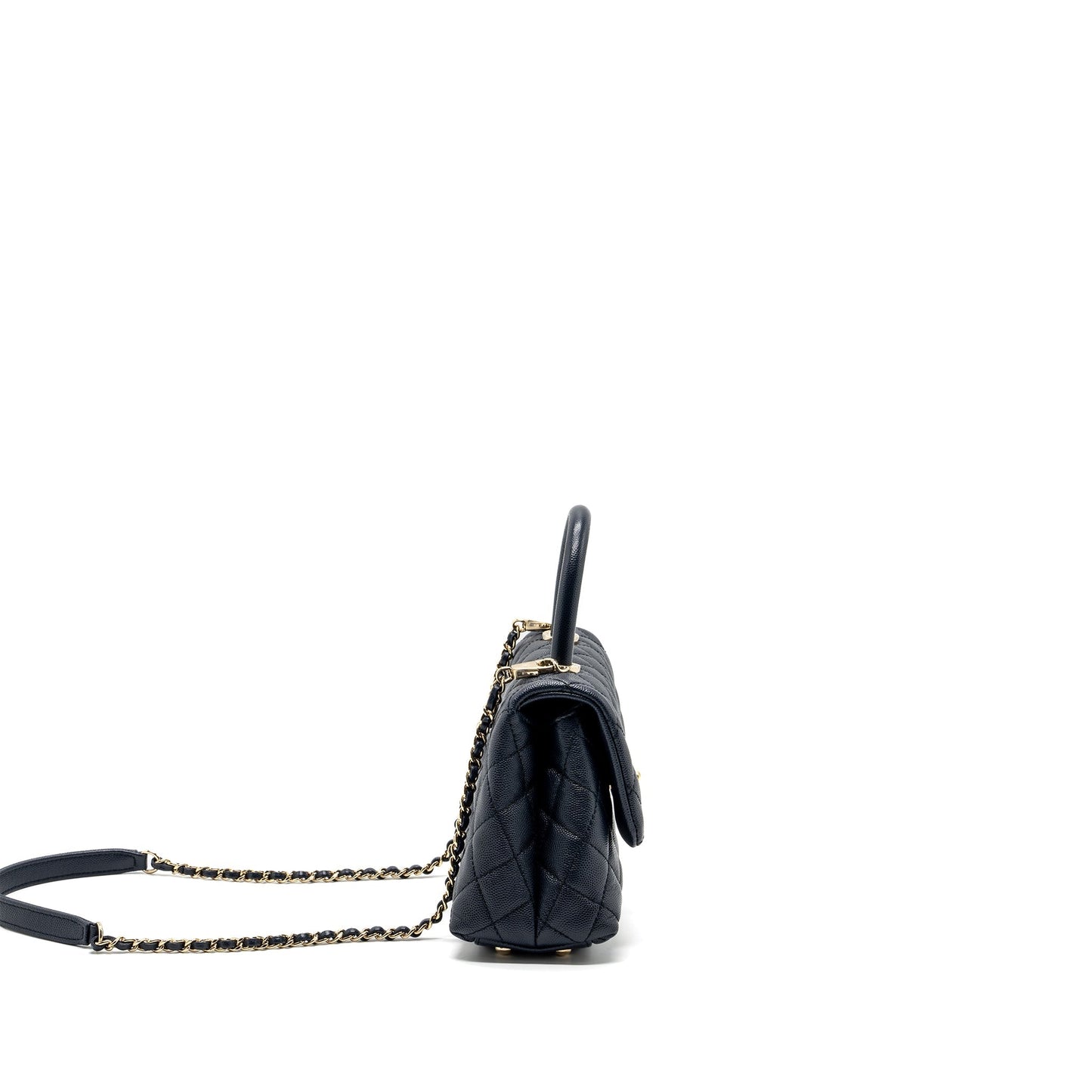Chanel Small Coco Handle Bag Caviar Navy L