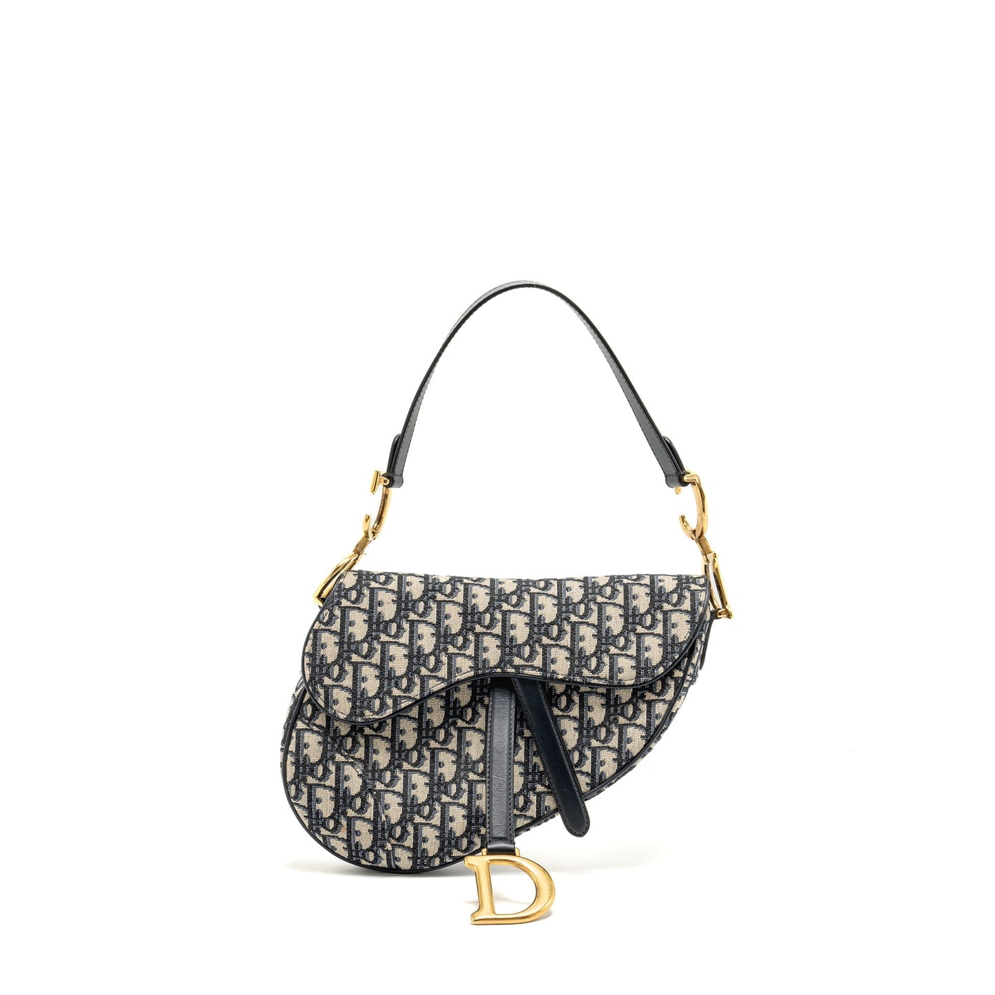 Dior Medium Saddle Purse Blue Dior Oblique Jacquard Canvas/Calfskin