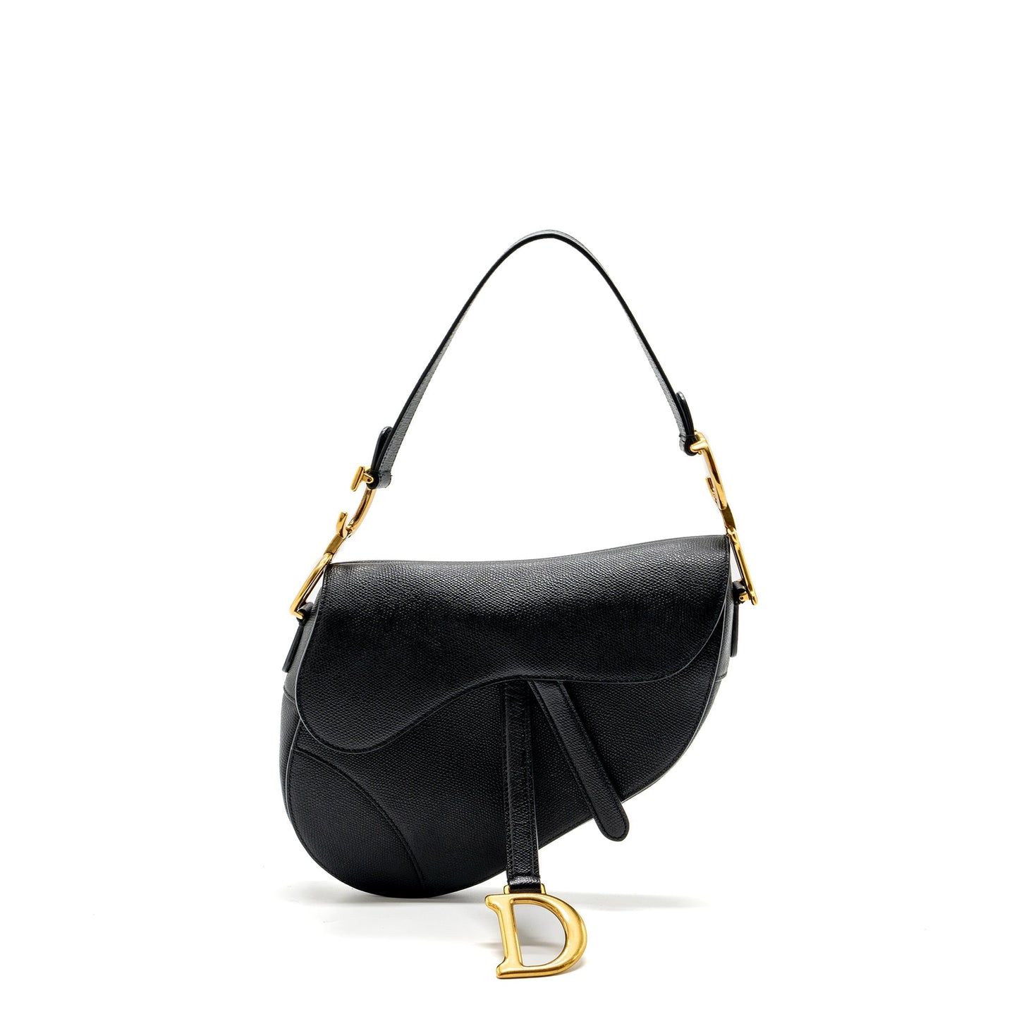 Dior Medium Saddle Purse Calfskin Black