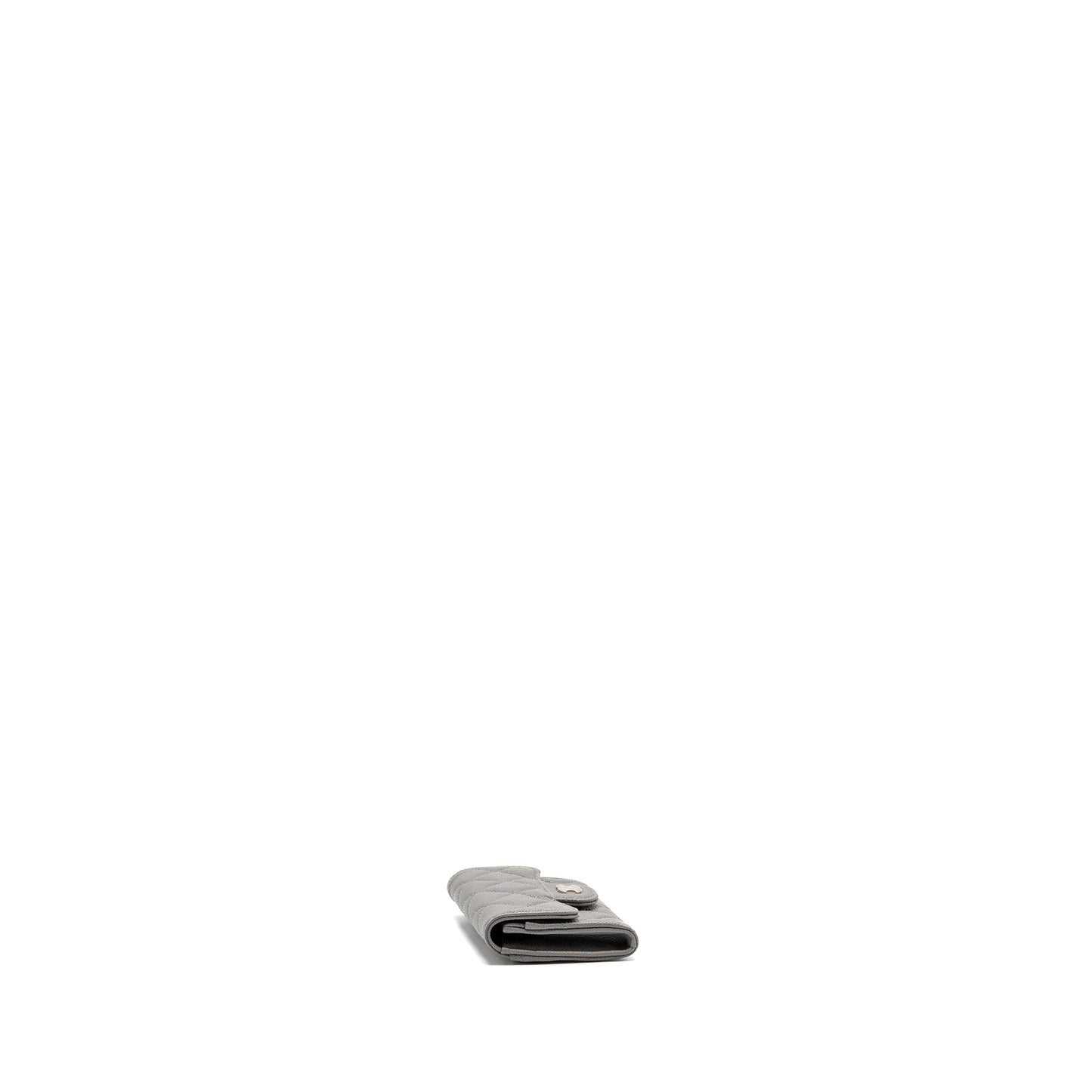 Chanel classic flap card holder caviar grey L (microchip)