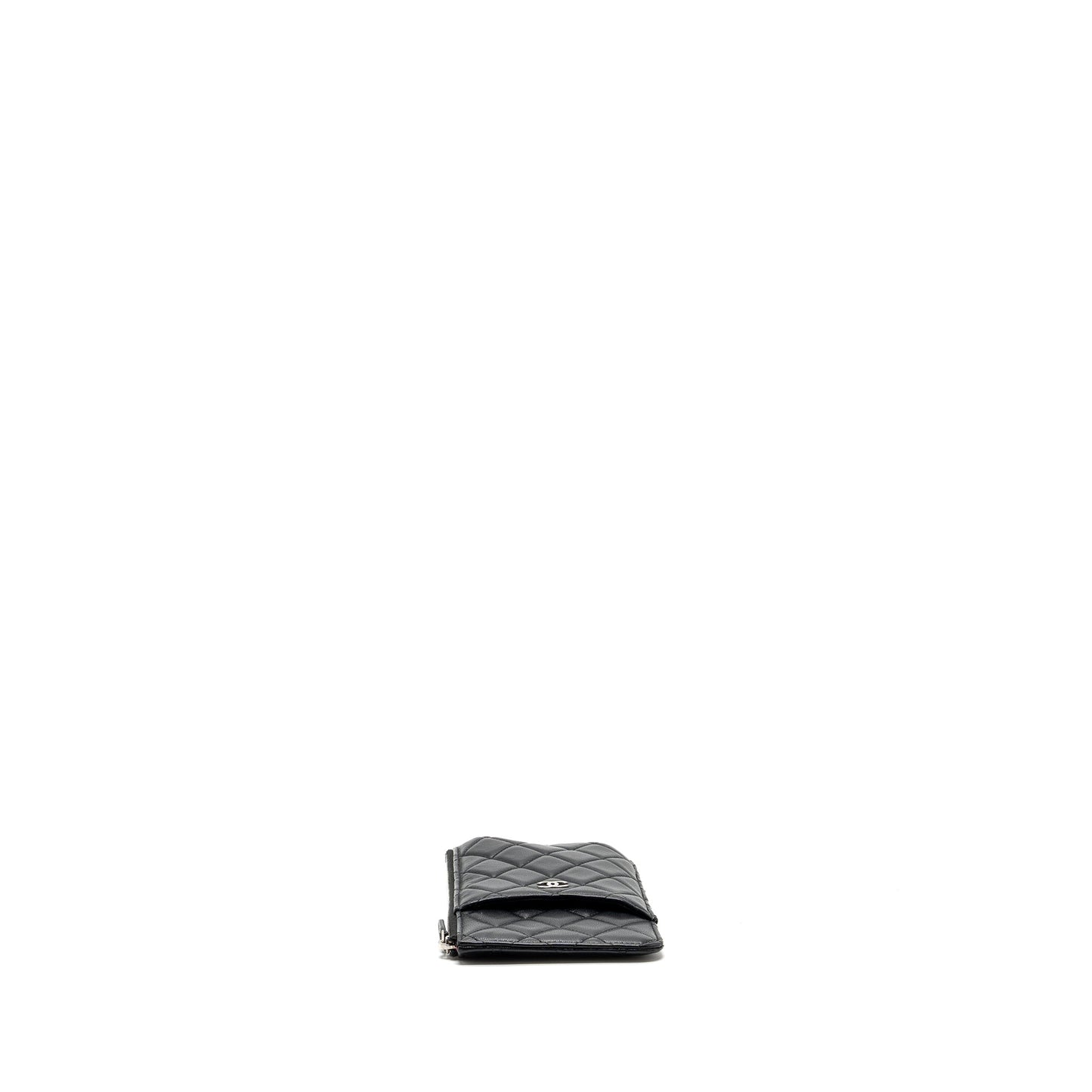 Chanel phone zip pouch lambskin Black