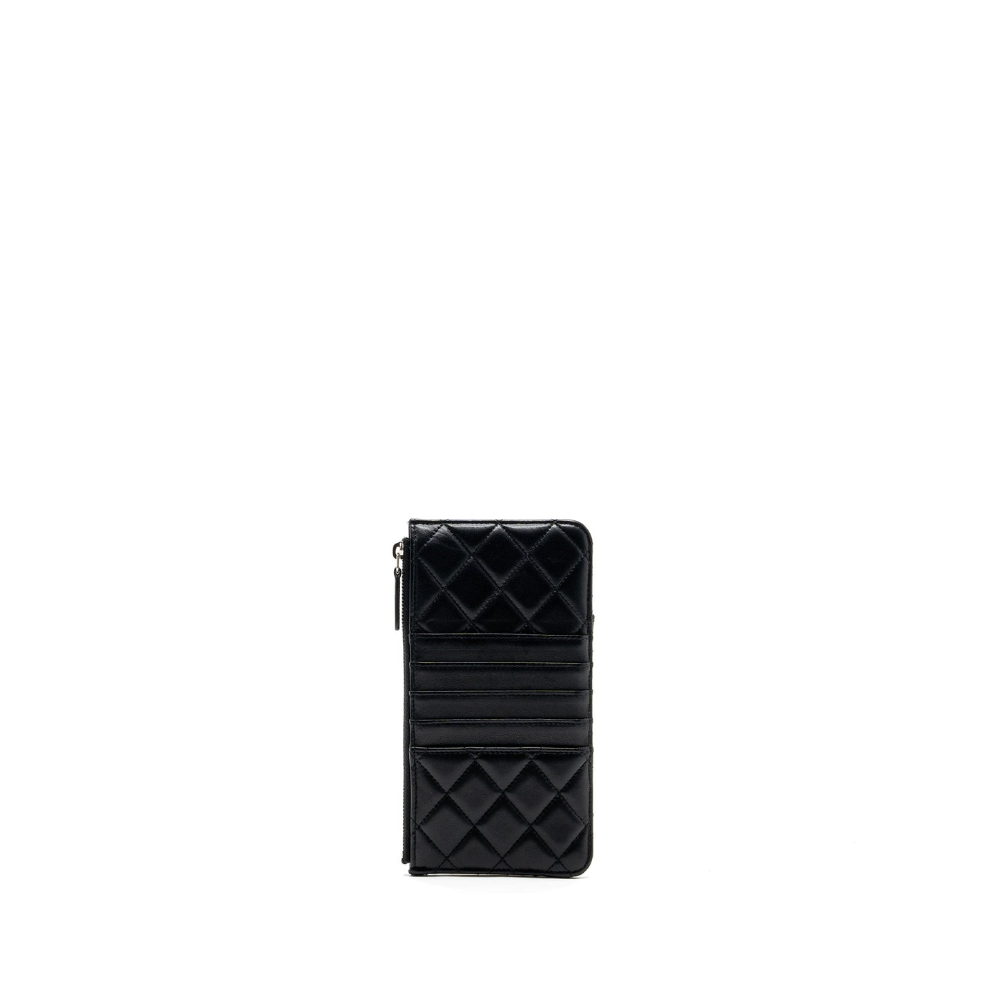 Chanel phone zip pouch lambskin Black