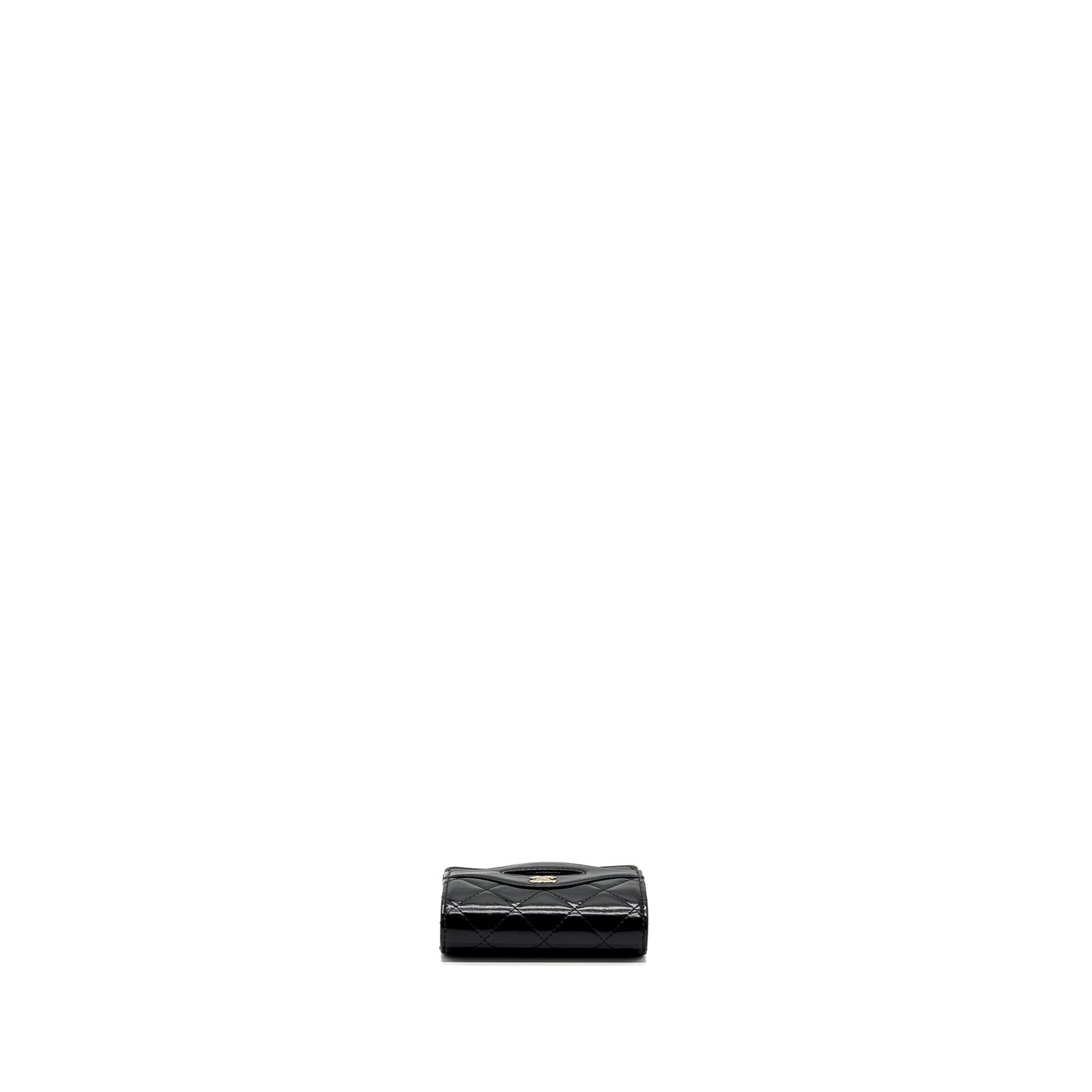 Chanel 24C 31 card holder shiny calfskin black L (microchip)